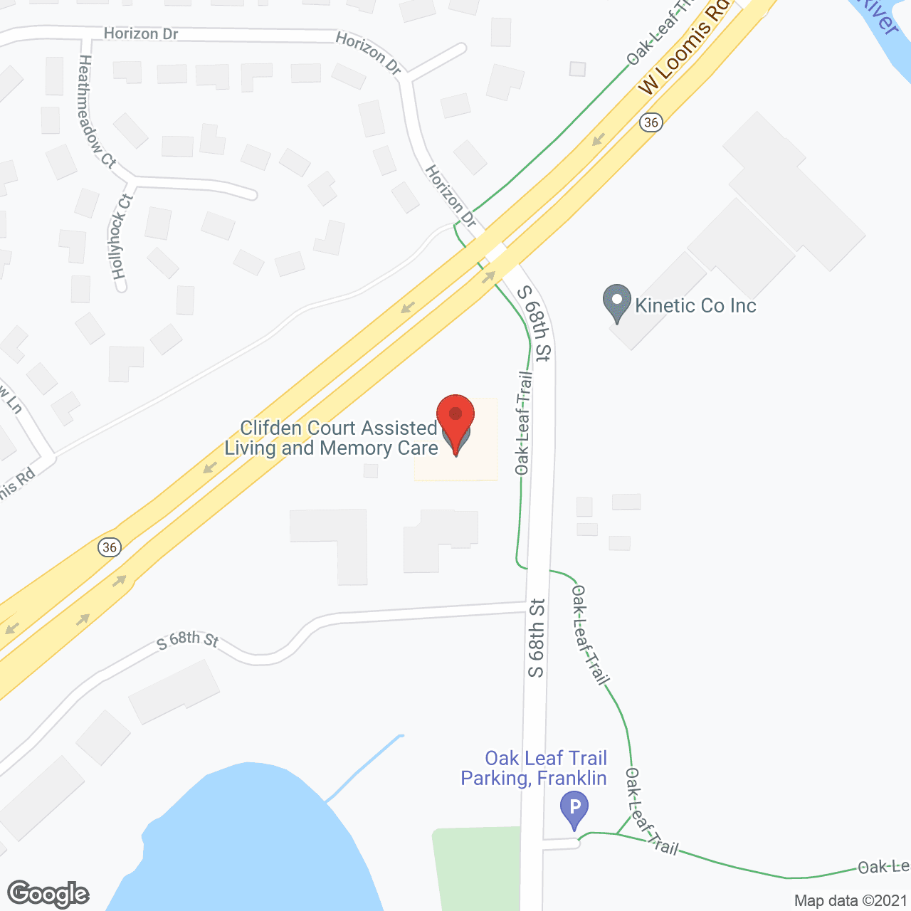 Map of the neighborhood around Clifden Court Assisted Living and Memory Care