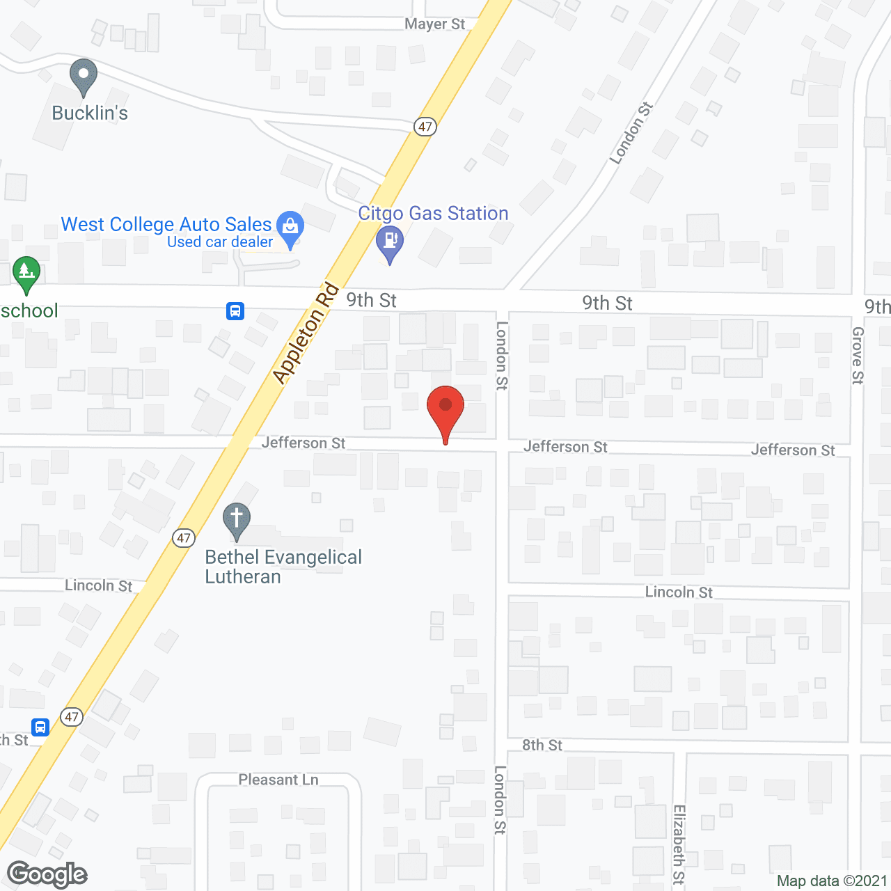 Map of the neighborhood around Oak Park Place Menasha