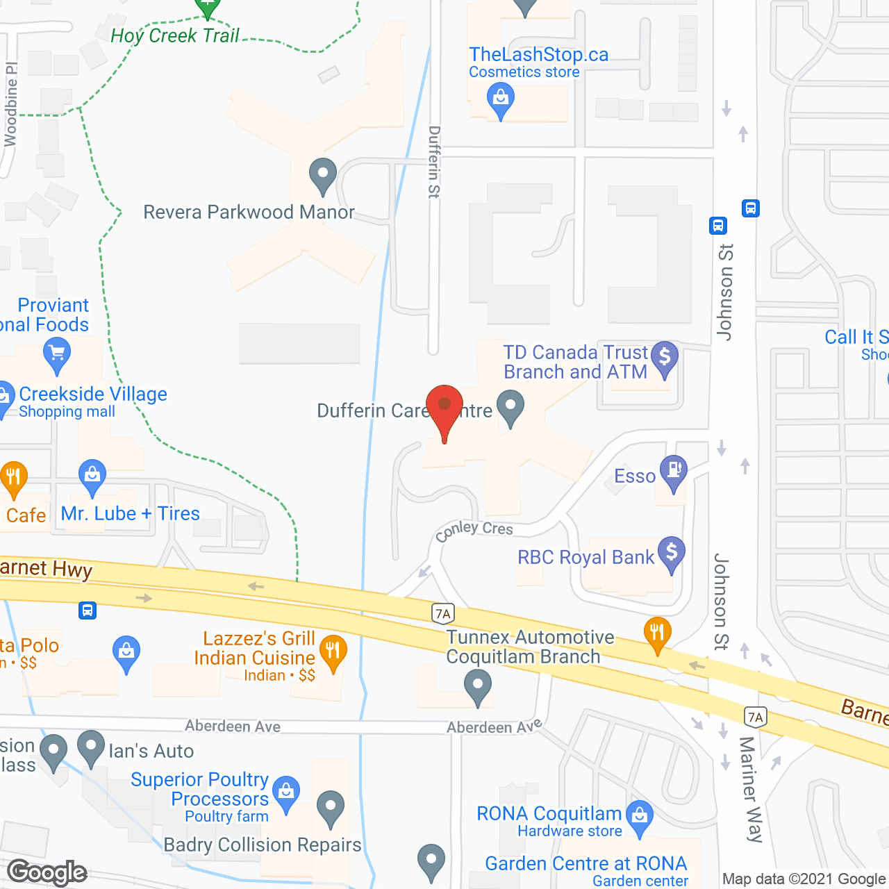 Map of the neighborhood around Dufferin Care Center