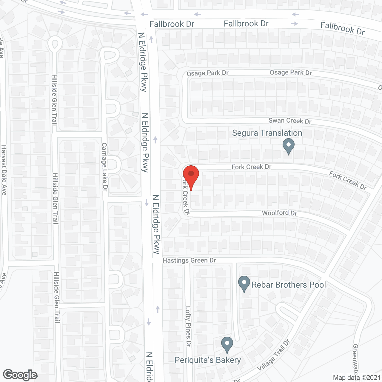 Map of the neighborhood around Apex Oaks at Cypress Assisted Living and Memory Care