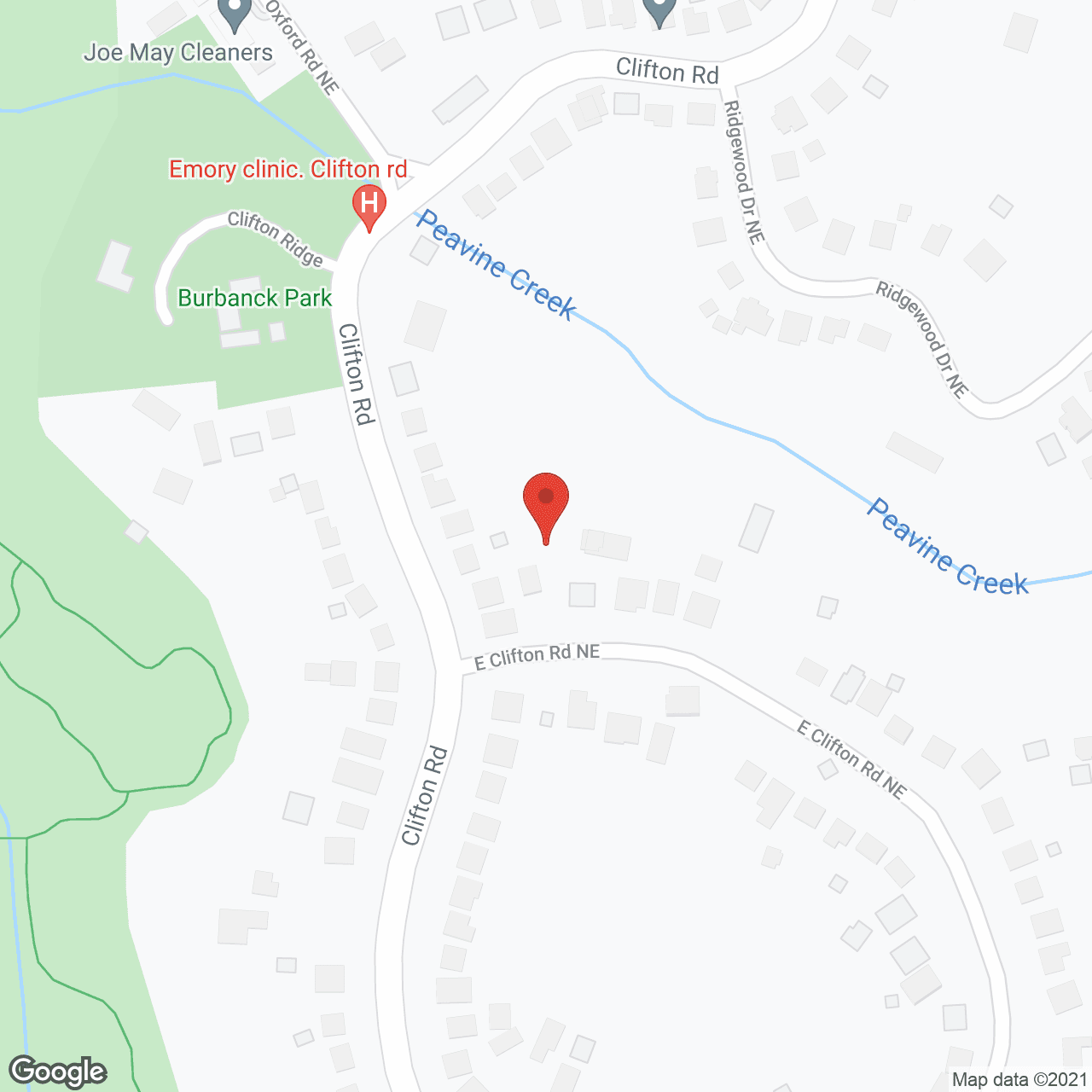 Map of the neighborhood around Wesley Woods Towers