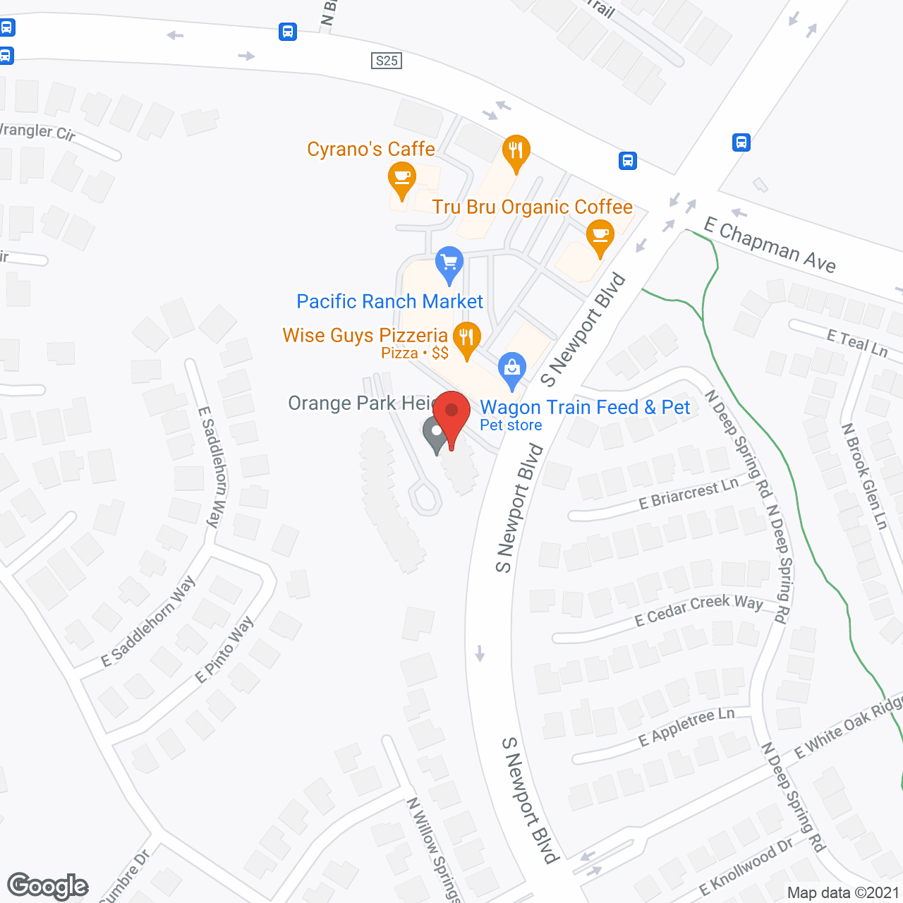 Map of the neighborhood around Orange Park Heights