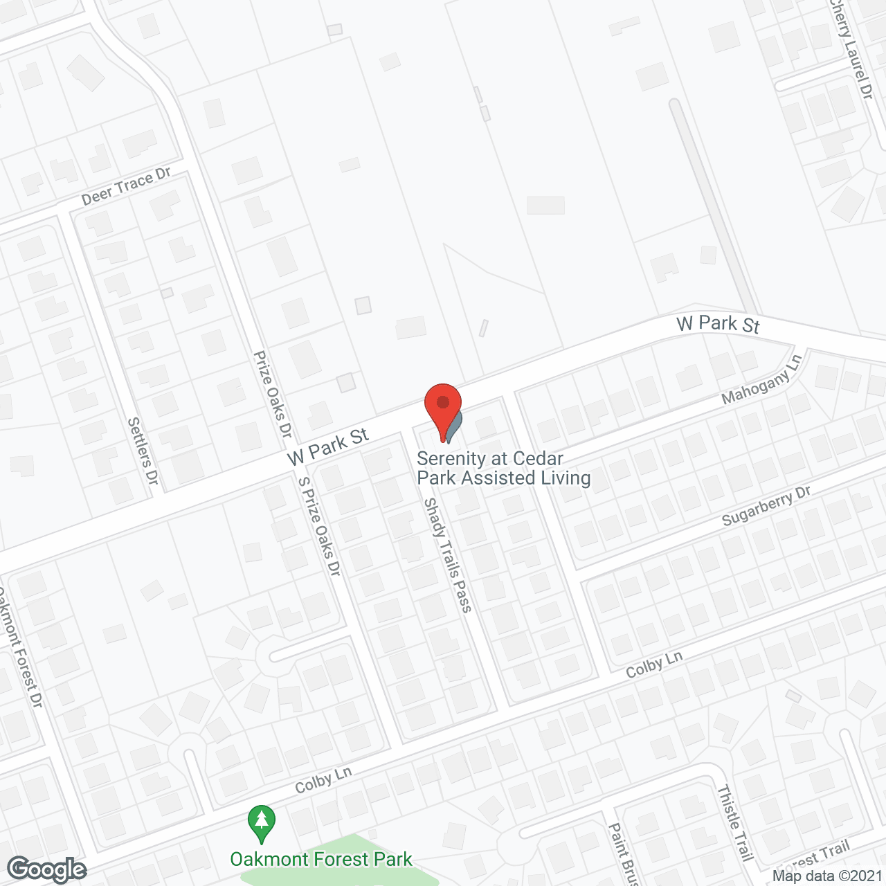 Map of the neighborhood around Serenity at Cedar Park
