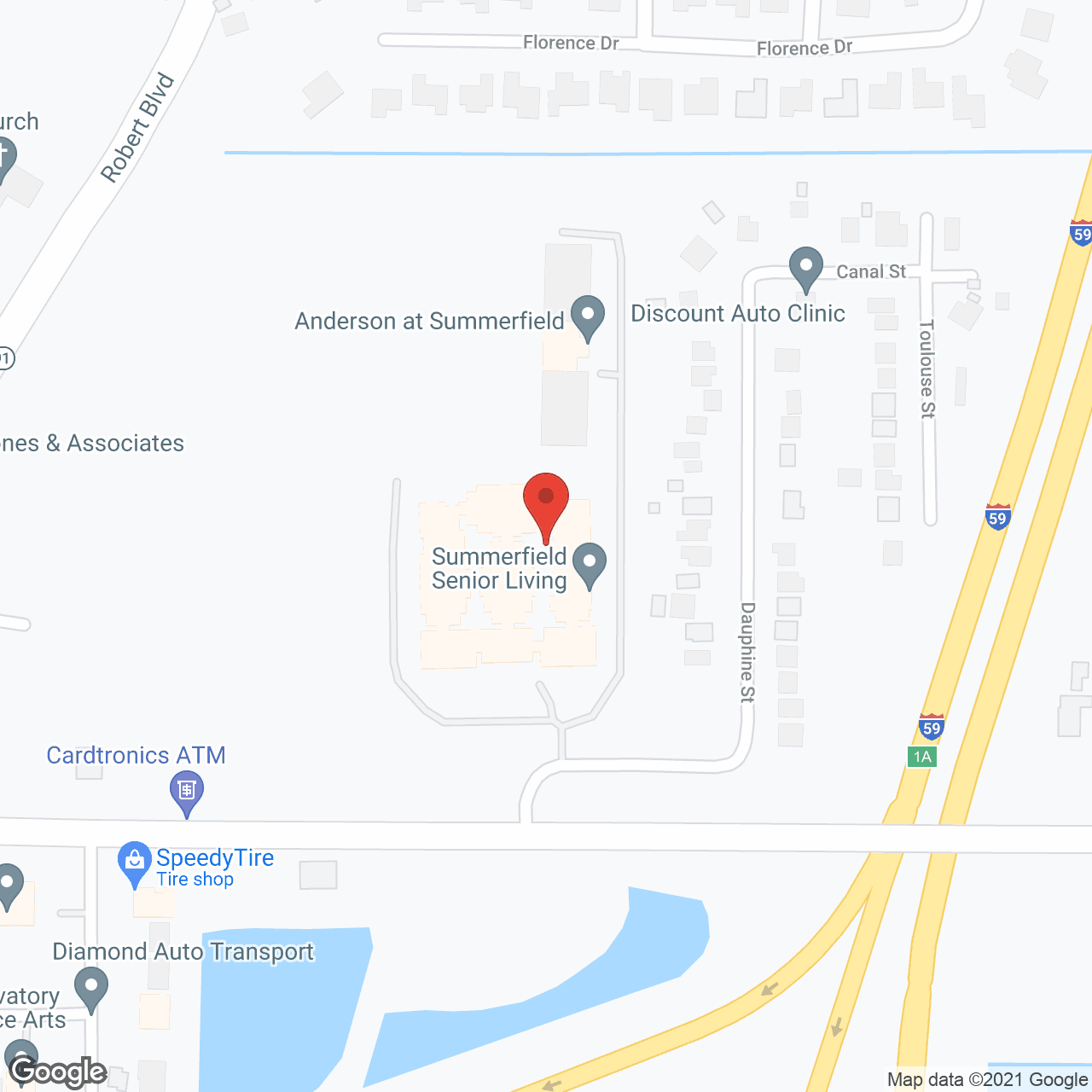 Map of the neighborhood around Summerfield Senior Living of Slidell