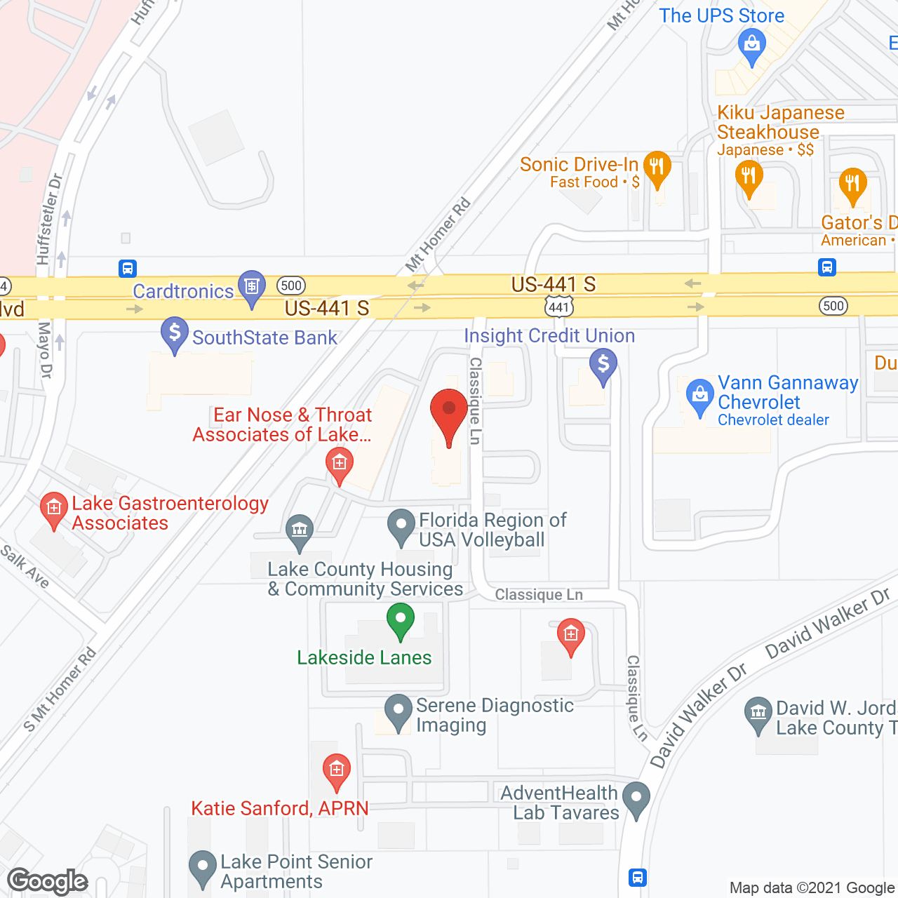 Map of the neighborhood around Regency Park Assisted Living