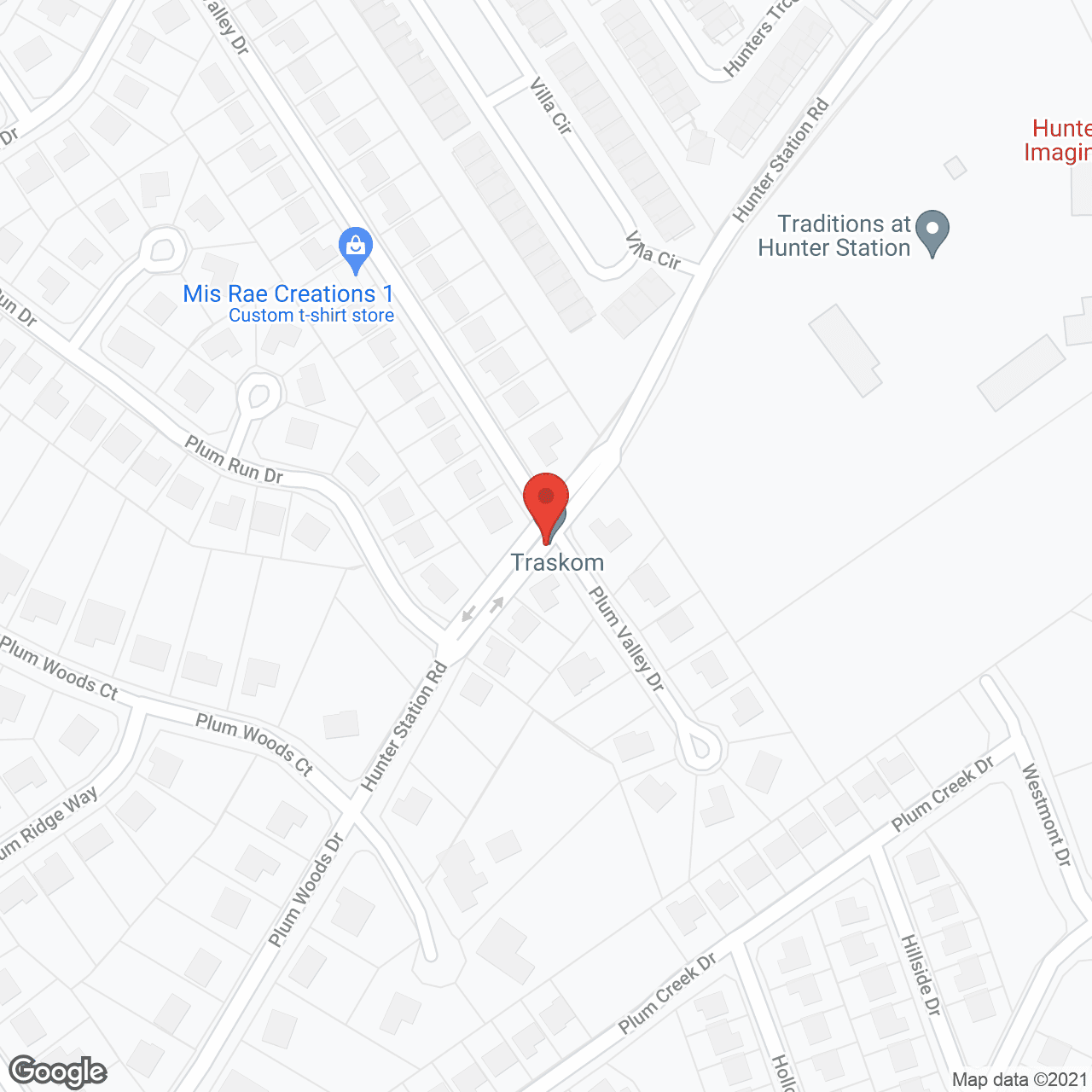 Map of the neighborhood around Traditions at Hunter Station