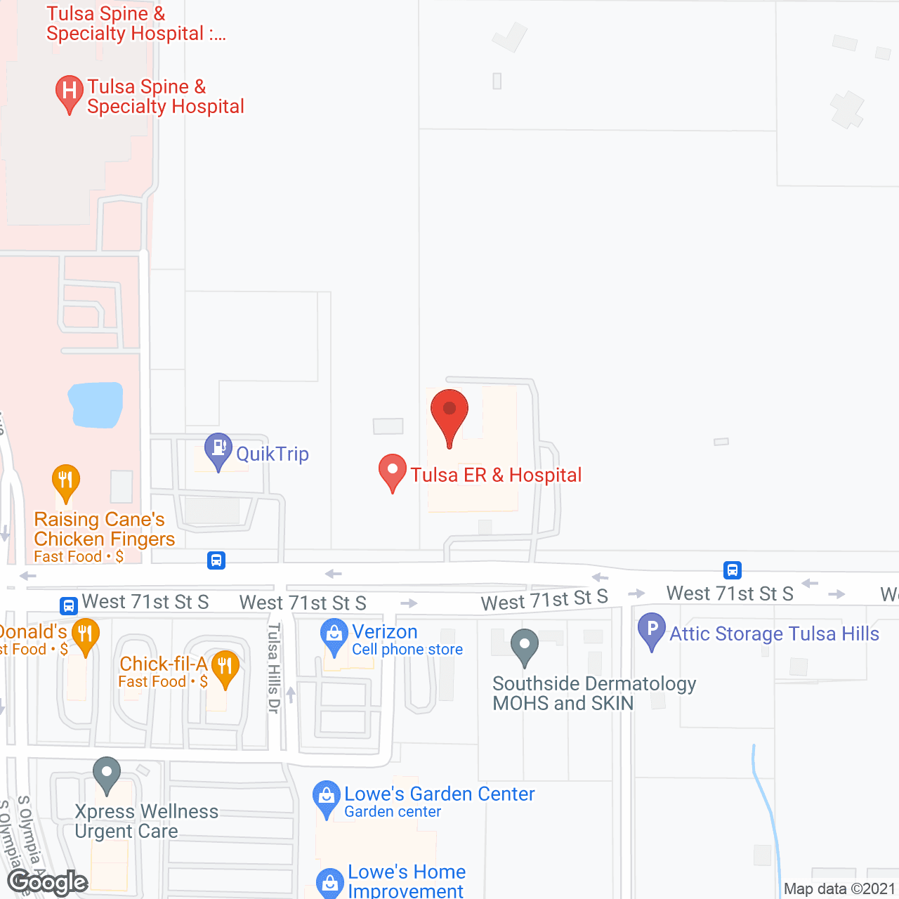 Map of the neighborhood around Legend at Tulsa Hills