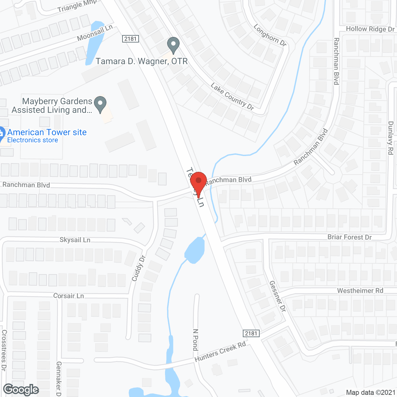 Map of the neighborhood around Mayberry Gardens Denton