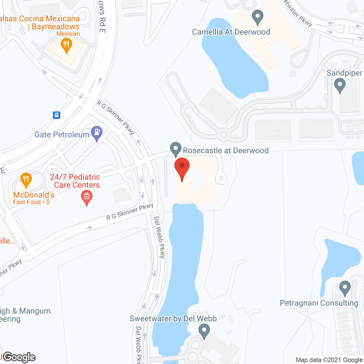 Map of the neighborhood around Rosecastle at Deerwood