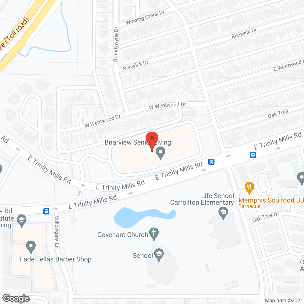 Map of the neighborhood around Briarview Senior Living