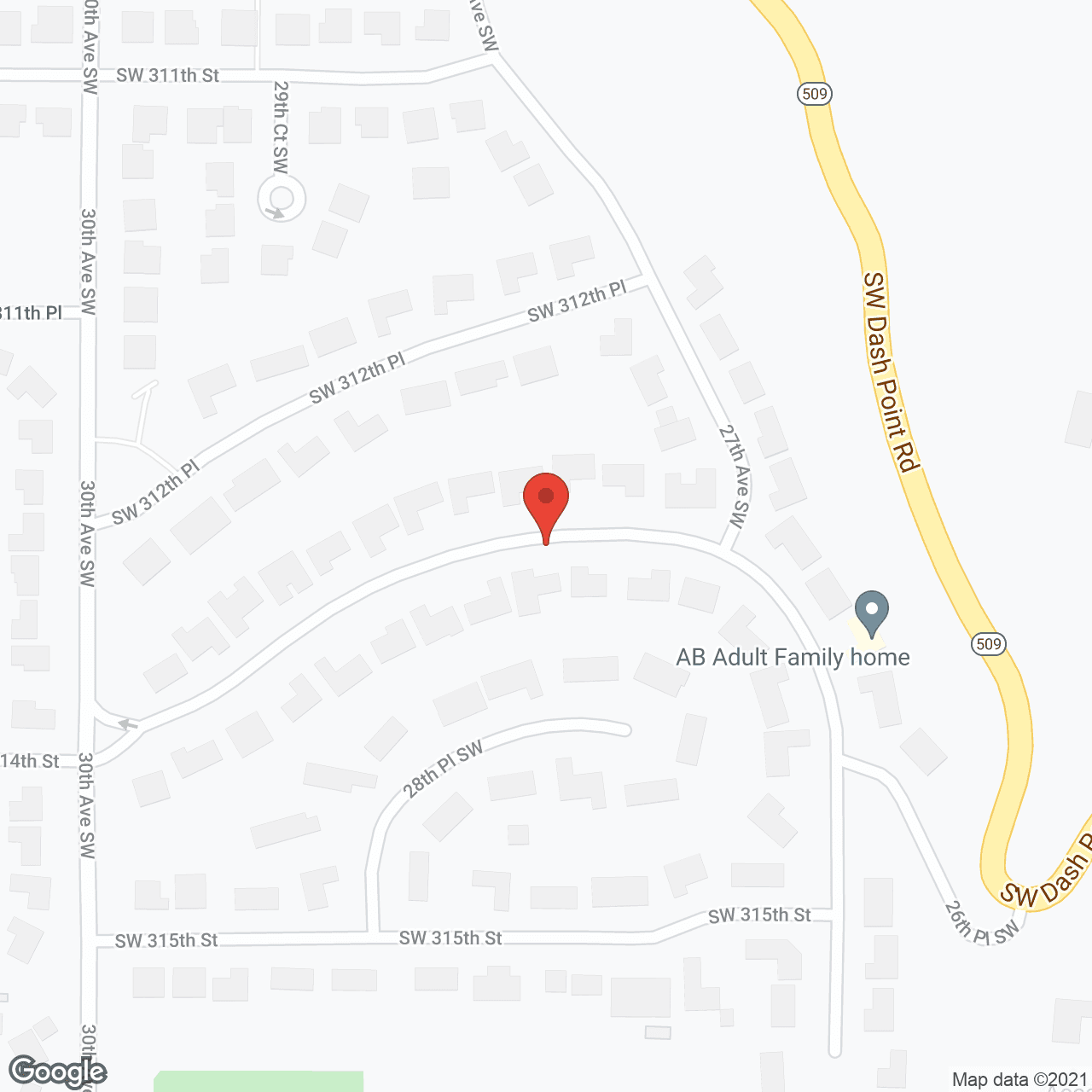 Map of the neighborhood around Baraka Adult Family Home