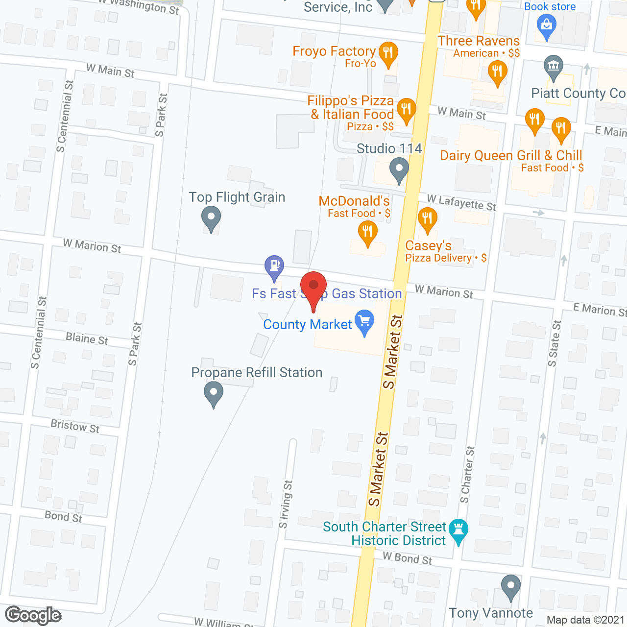 Map of the neighborhood around Monticello Villas of Holly Brook
