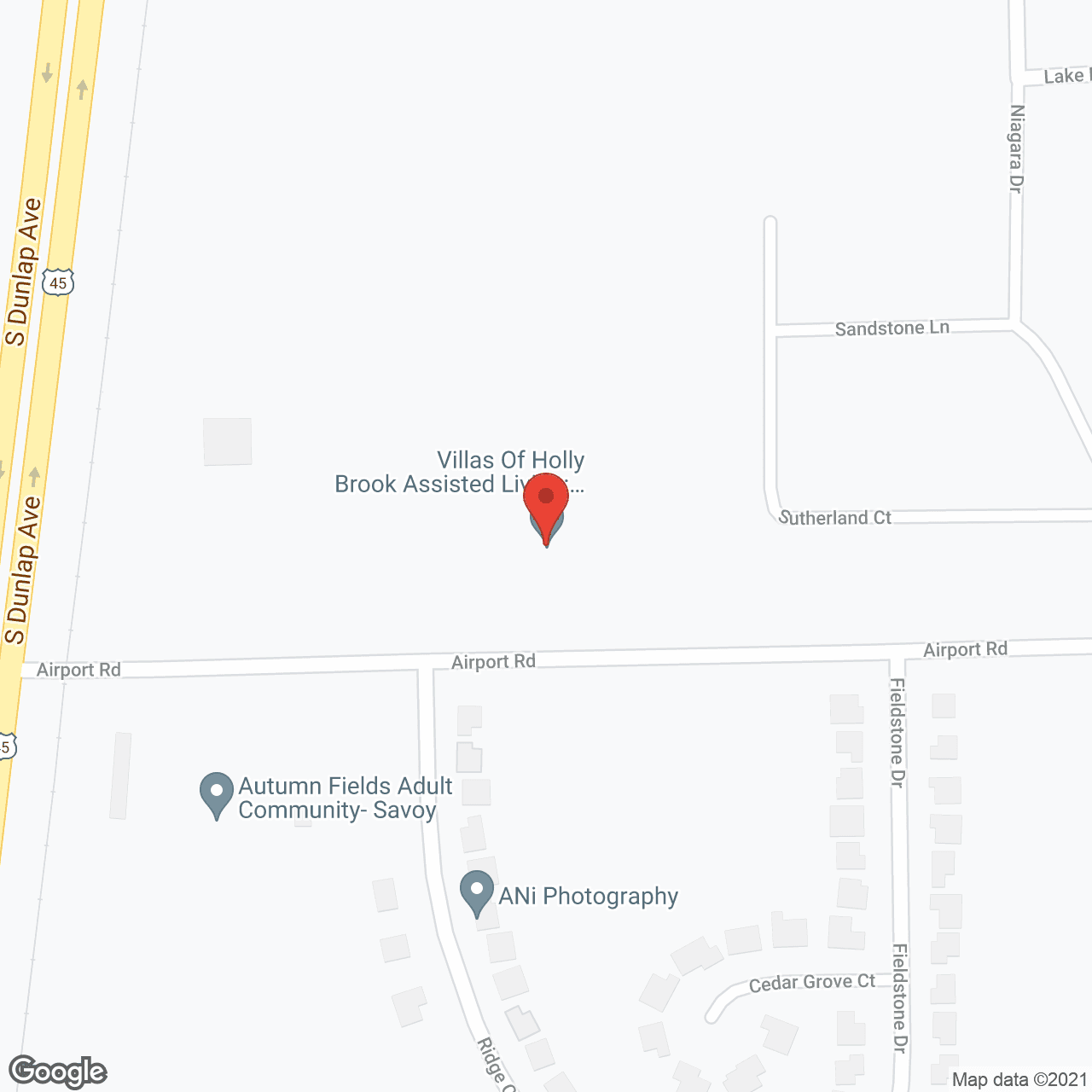 Map of the neighborhood around Villas of Holly Brook Savoy