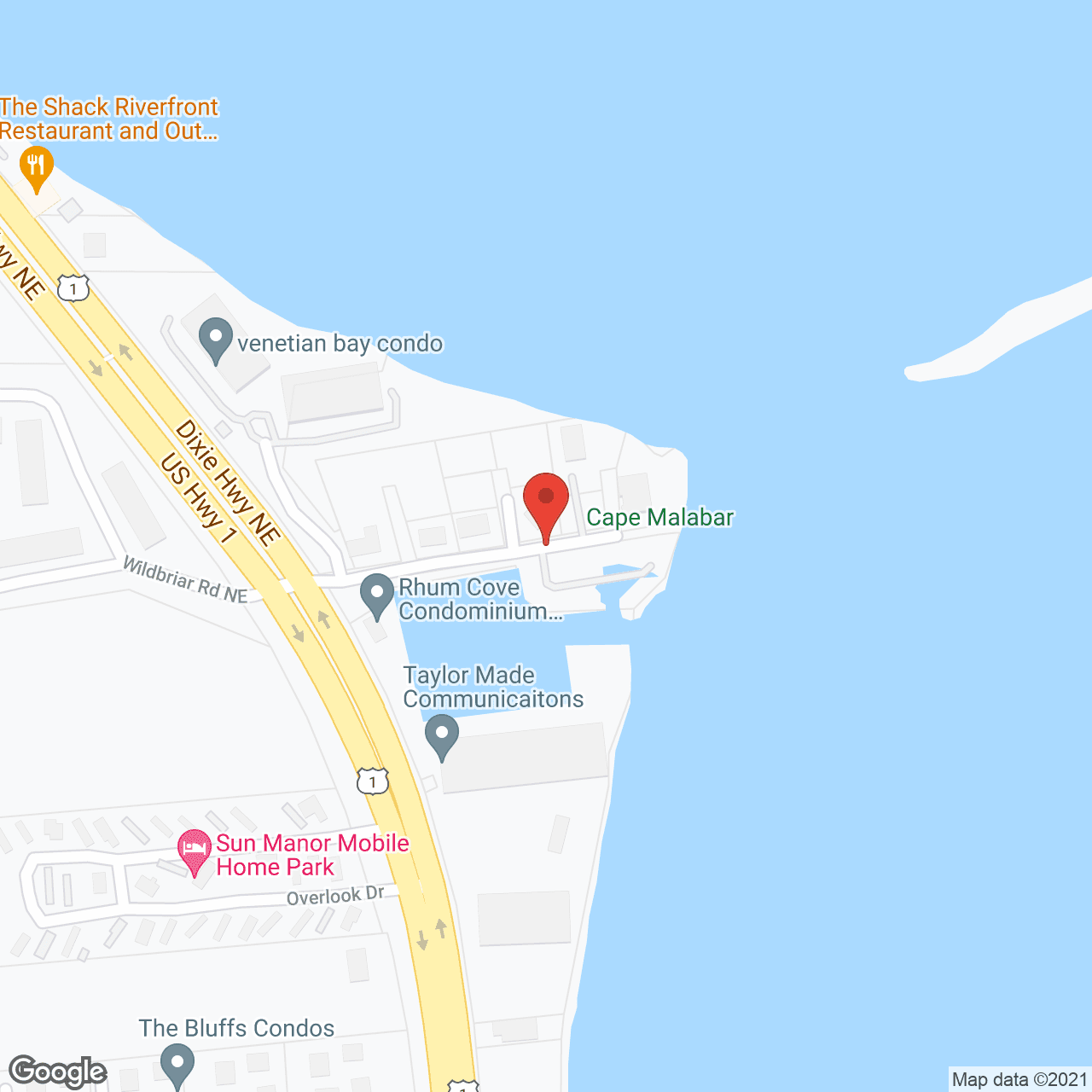 Map of the neighborhood around Grand Villa of Palm Bay