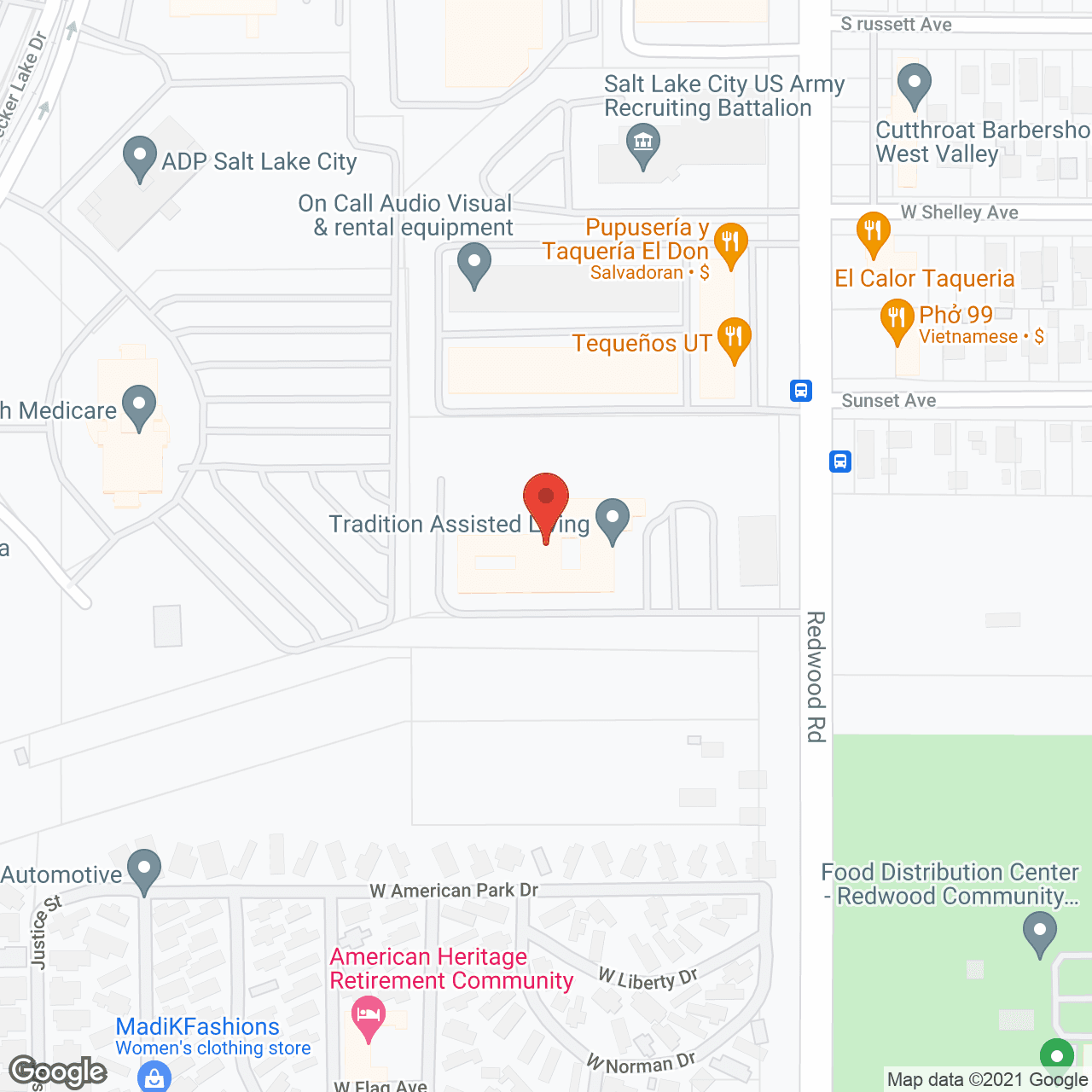 Map of the neighborhood around Tradition Assisted Living
