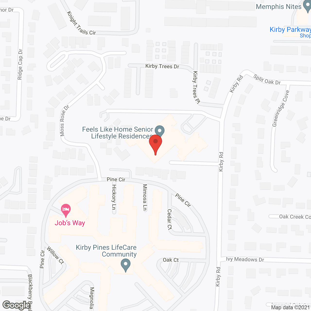 Map of the neighborhood around Feels Like Home Senior Lifestyle Residences