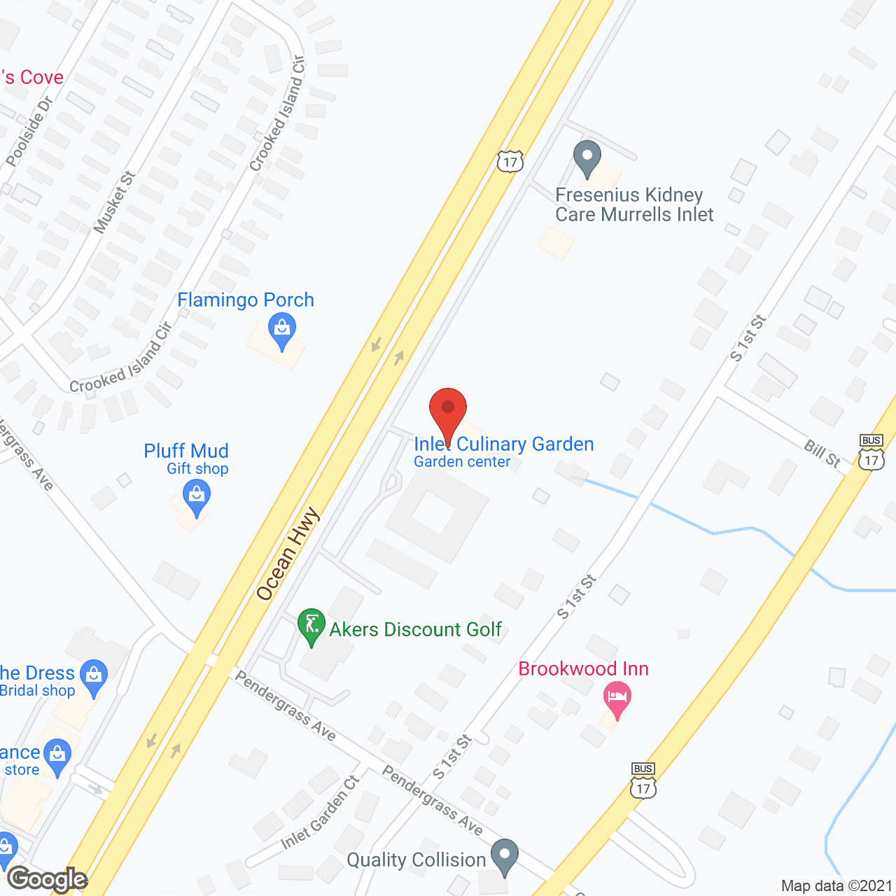 Map of the neighborhood around Inlet Coastal Resort