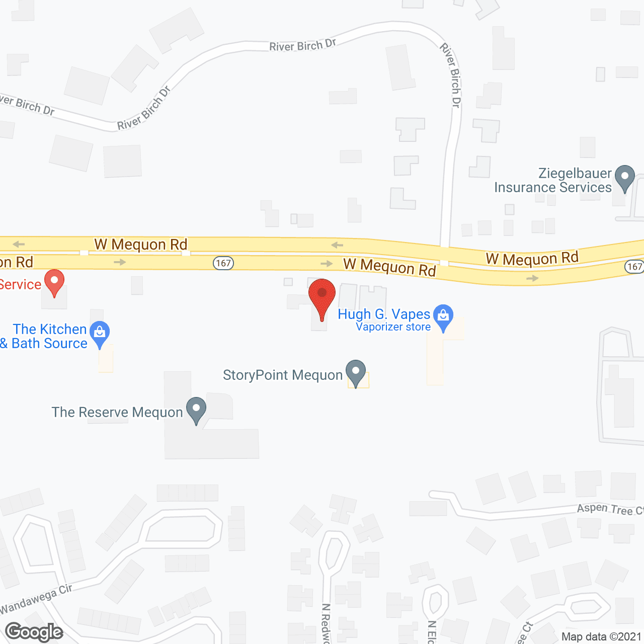 Map of the neighborhood around StoryPoint Mequon