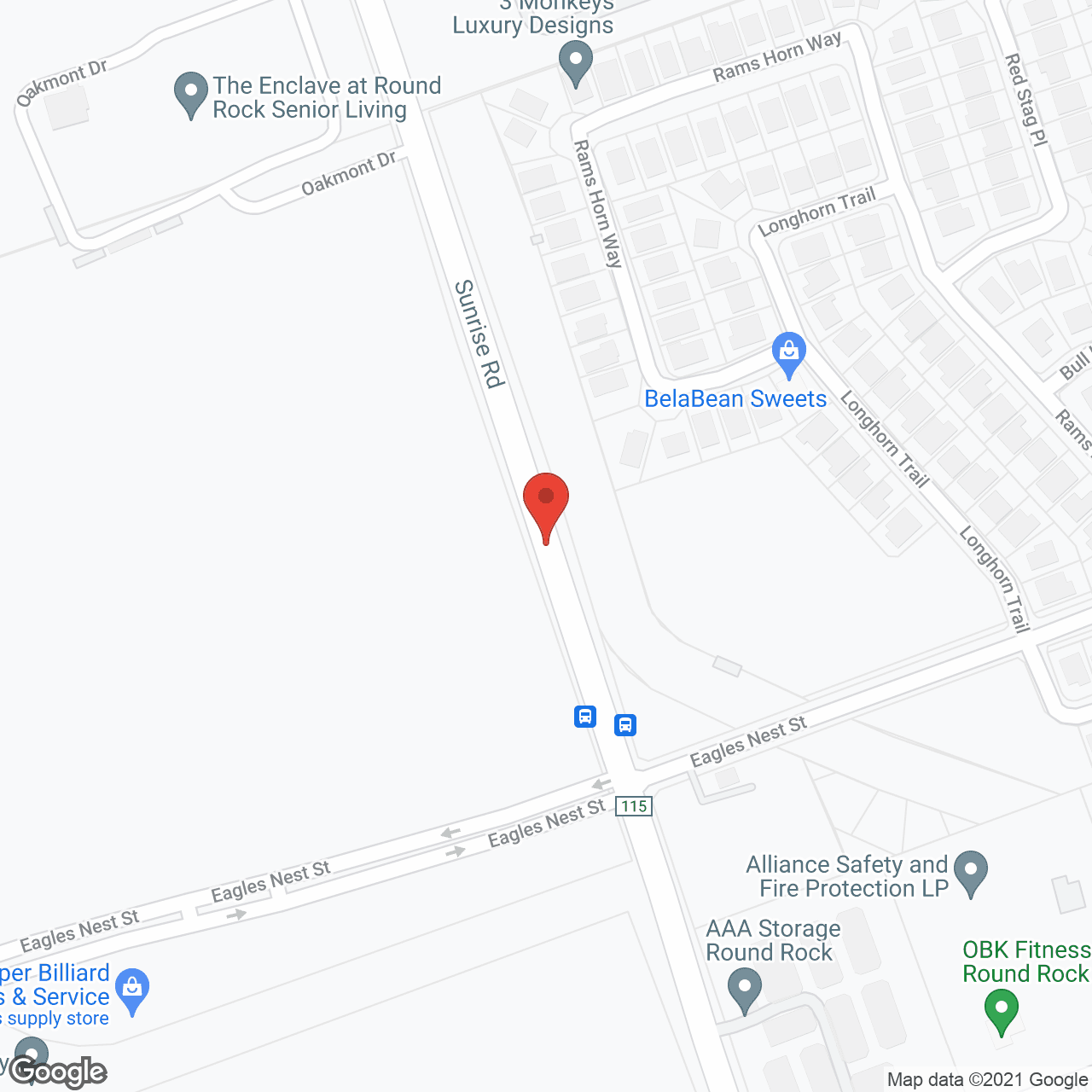 Map of the neighborhood around The Monarch at Round Rock