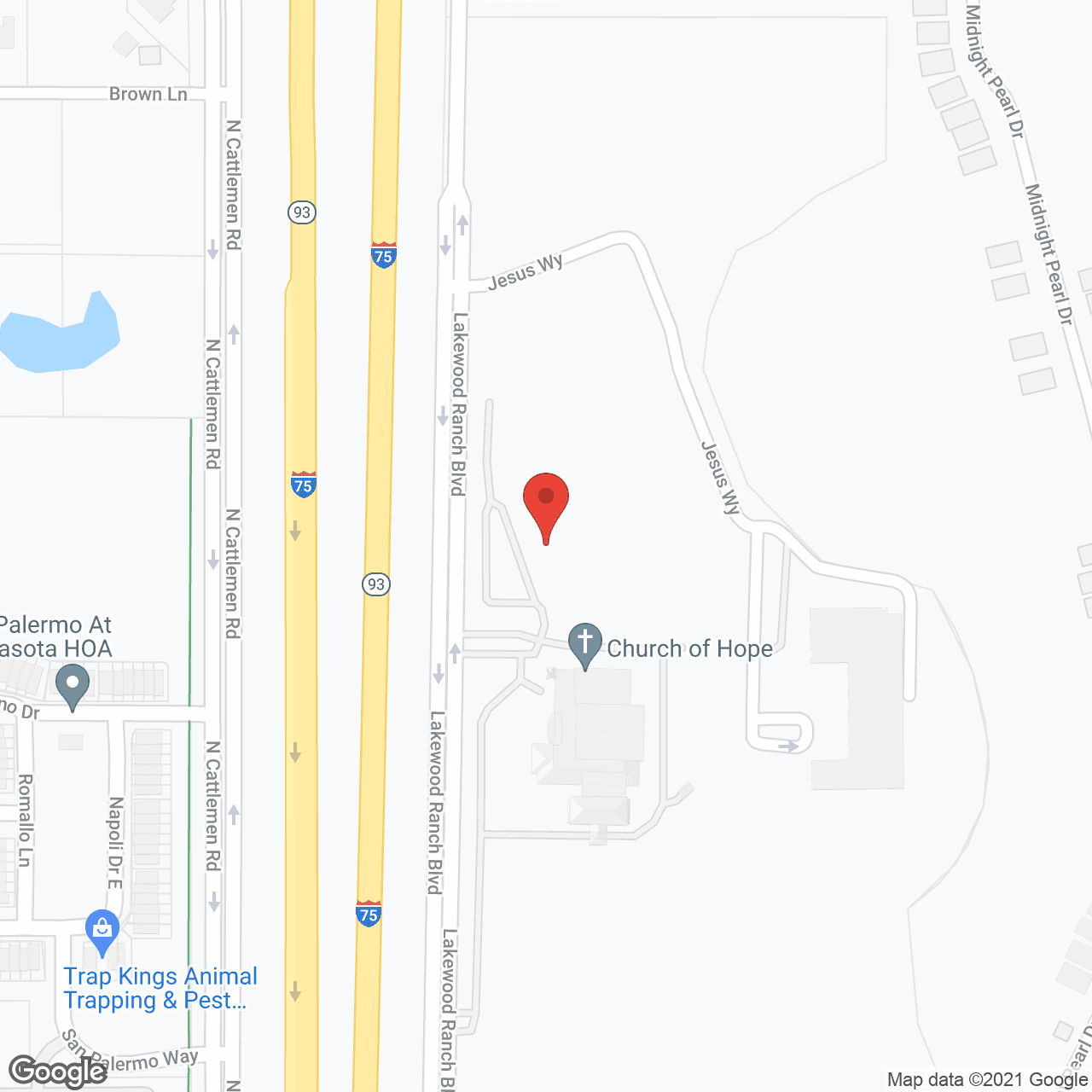 Map of the neighborhood around The Fountains of Hope
