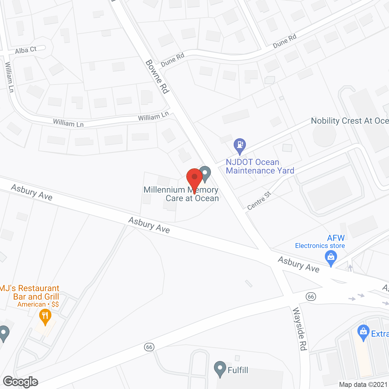 Map of the neighborhood around Millennium Memory Care at Ocean