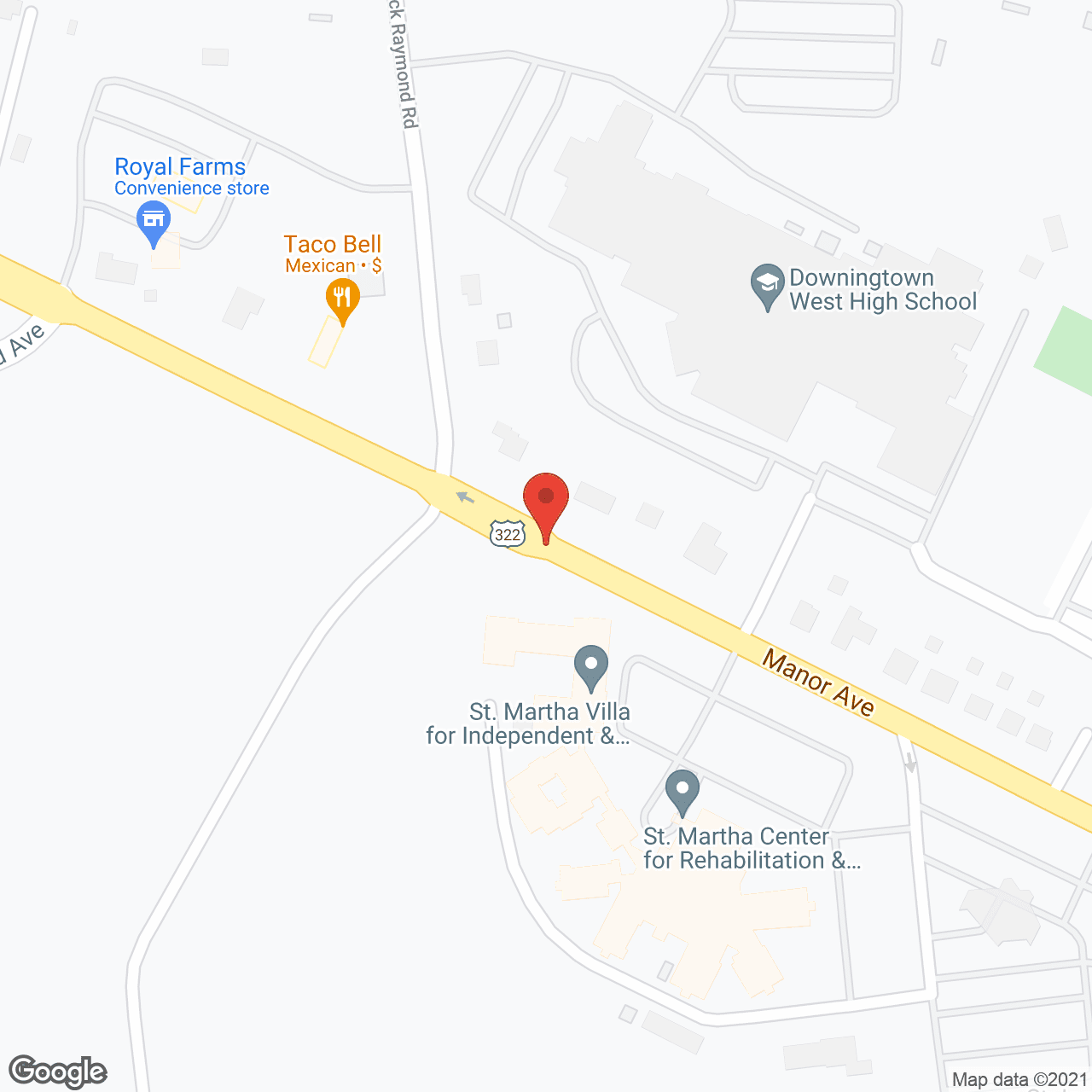 Map of the neighborhood around St. Martha Villa