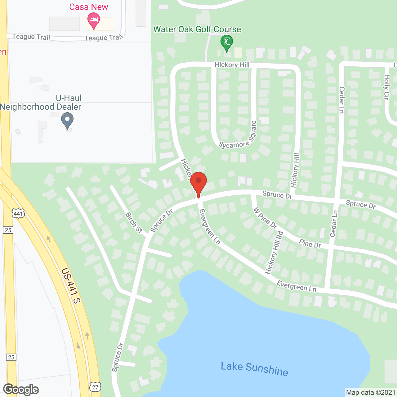 Map of the neighborhood around HarborChase of Villages Crossing