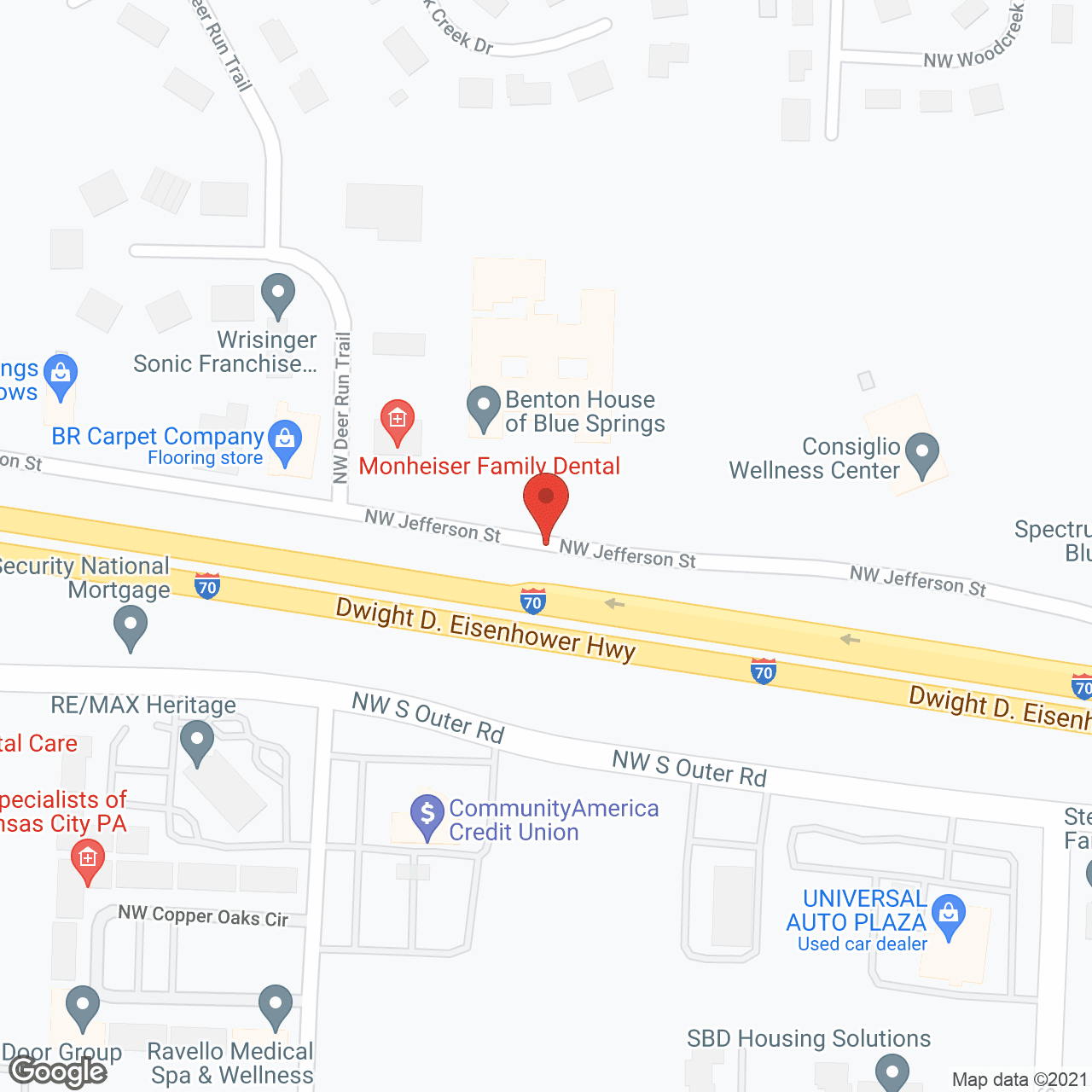 Map of the neighborhood around Benton House of Blue Springs