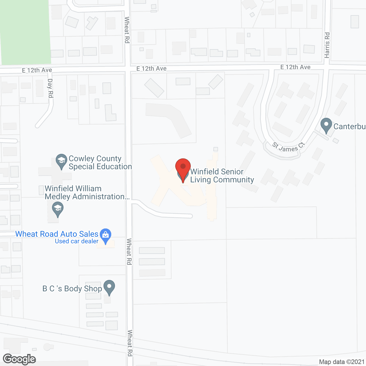 Map of the neighborhood around Winfield Senior Living