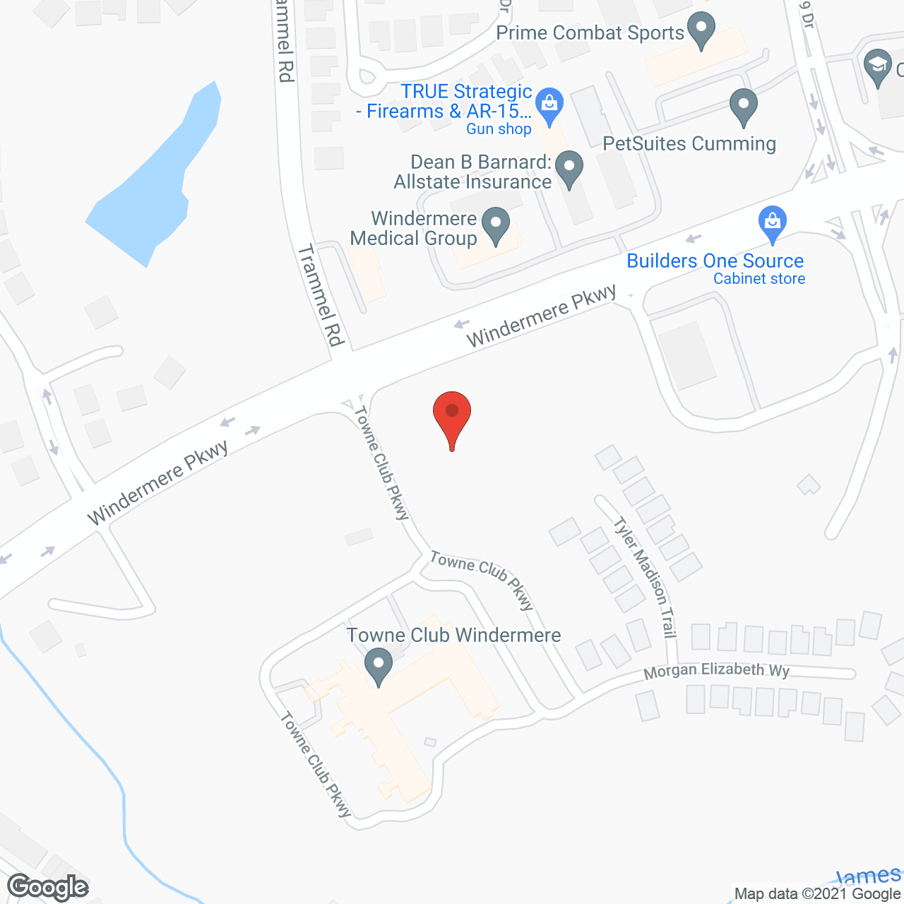 Map of the neighborhood around Towne Club Windermere