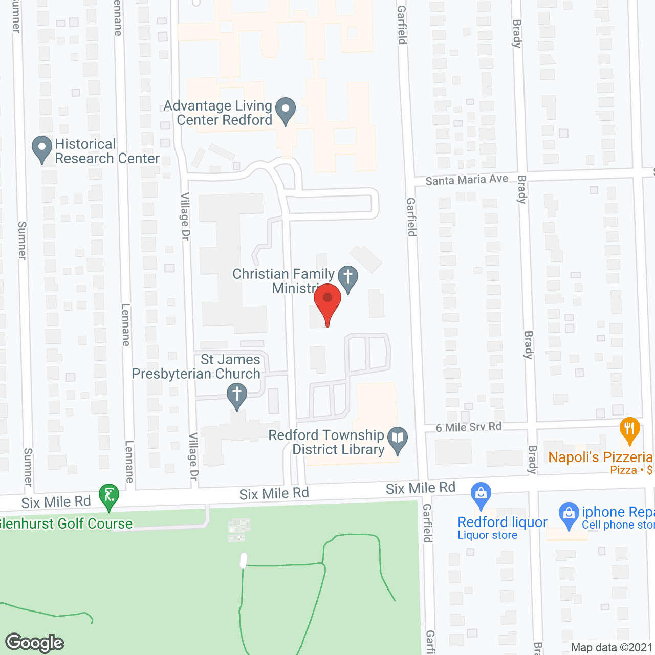 Map of the neighborhood around The Village Of Redford