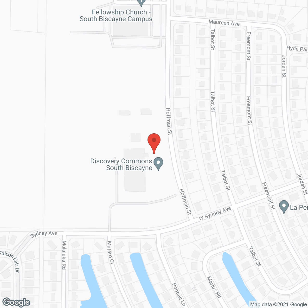 Map of the neighborhood around Discovery Commons South Biscayne