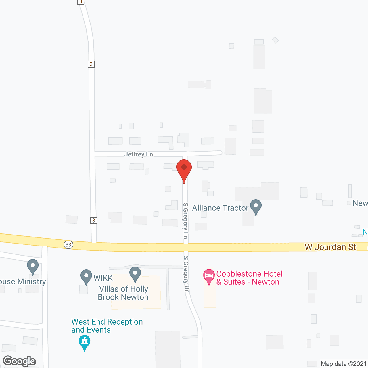 Map of the neighborhood around Villas of Holly Brook Newton