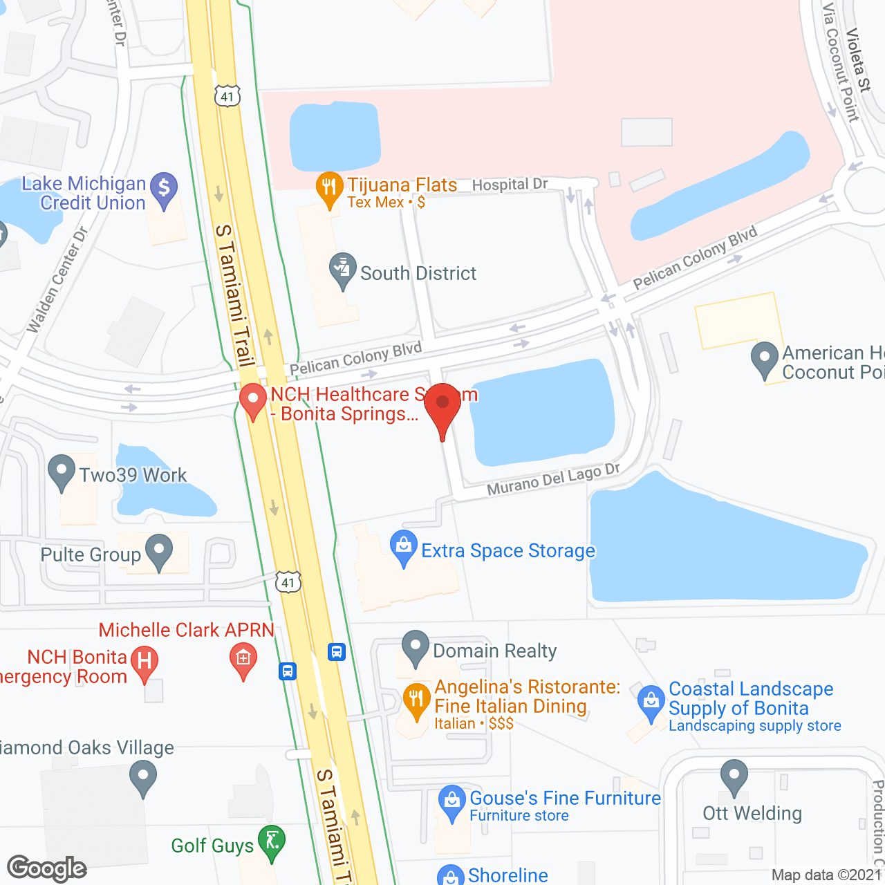 Map of the neighborhood around American House Coconut Point