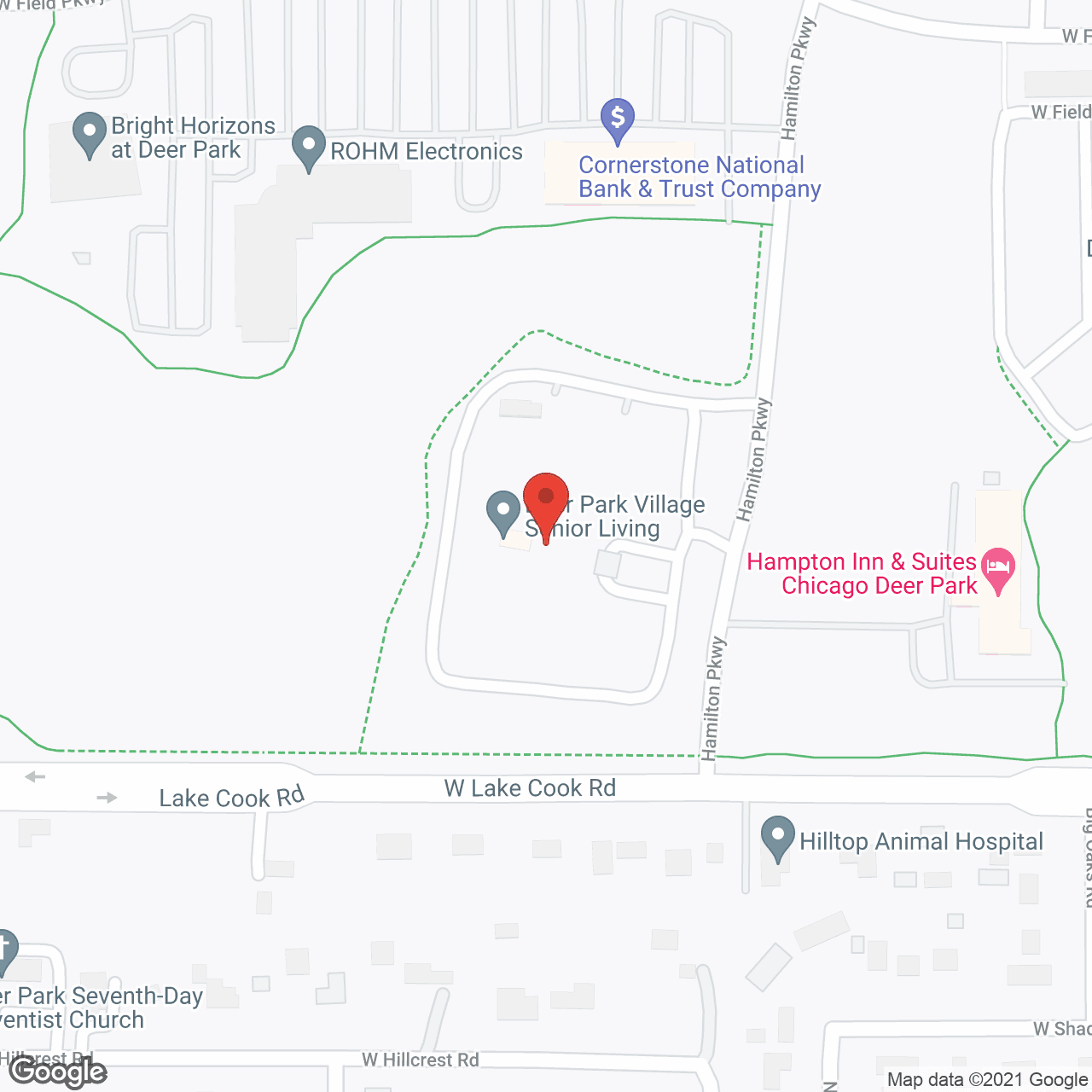 Map of the neighborhood around Deer Park Village