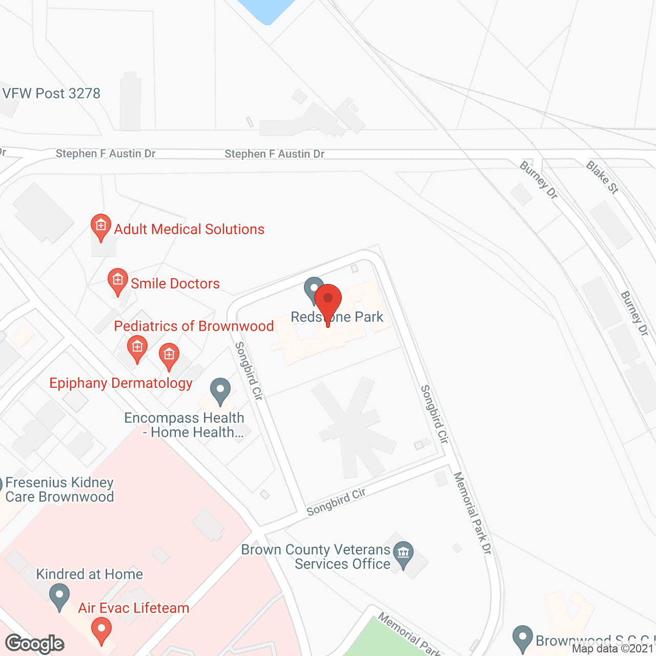Map of the neighborhood around Redstone Park Retirement
