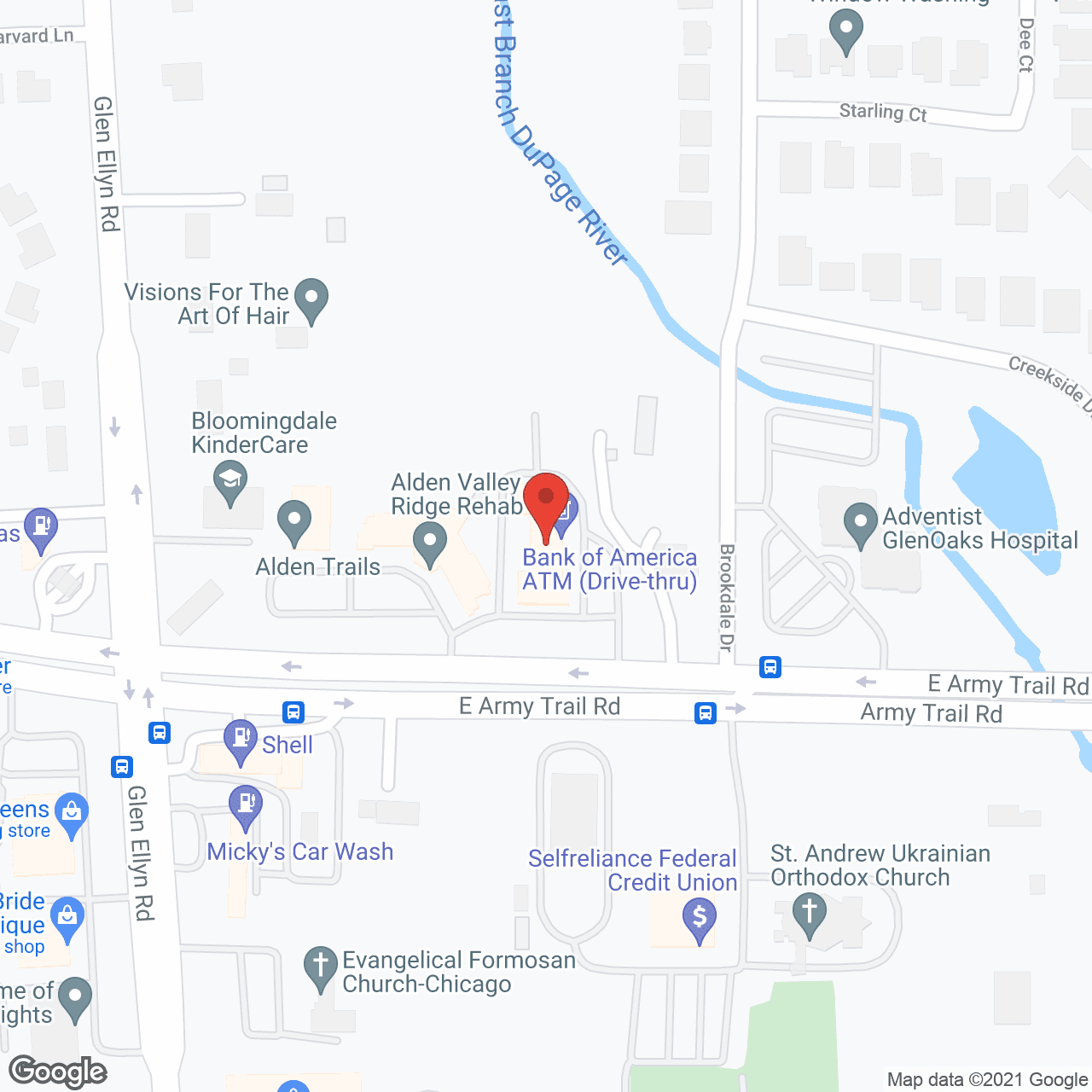 Map of the neighborhood around Alden Gardens of Bloomingdale