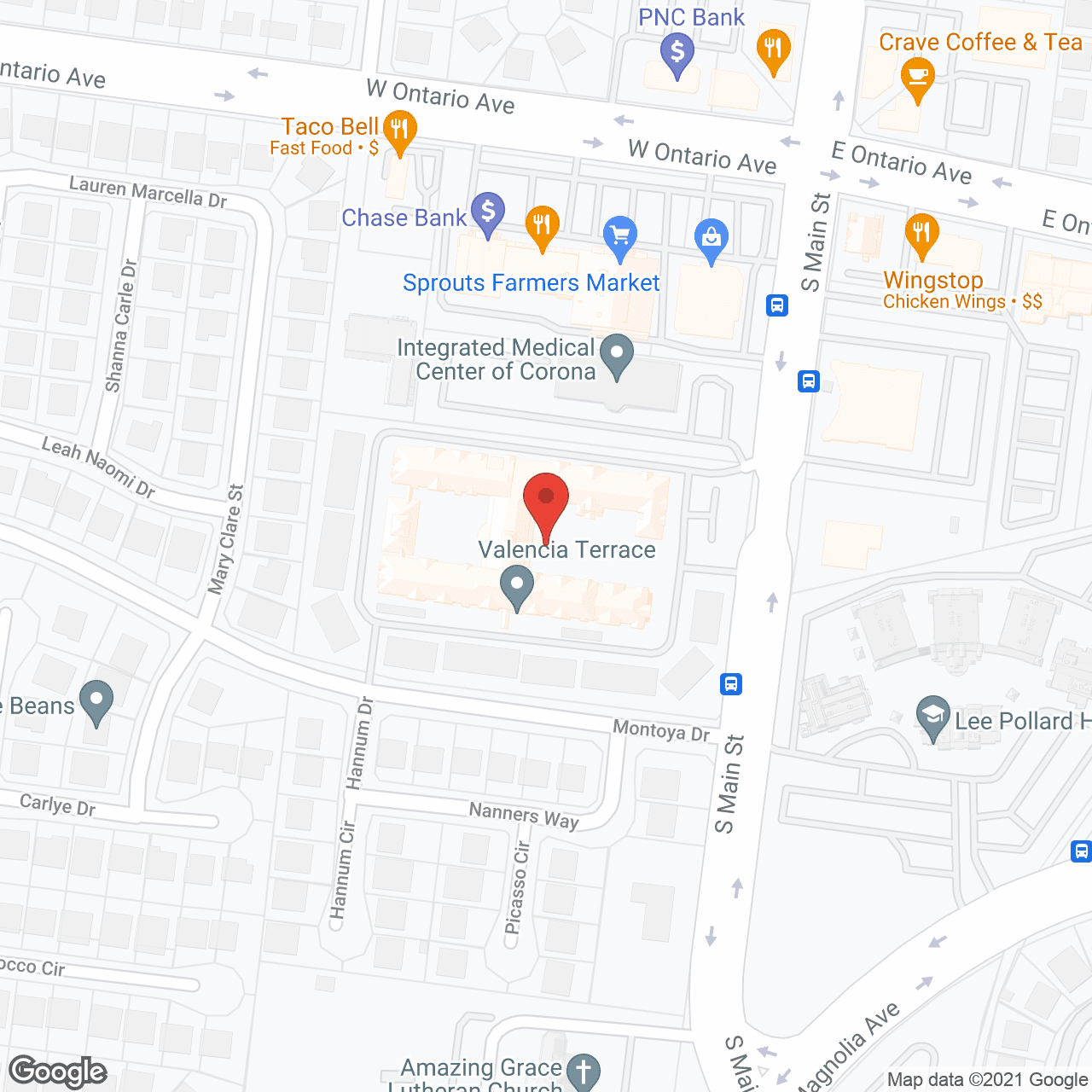 Map of the neighborhood around Valencia Terrace
