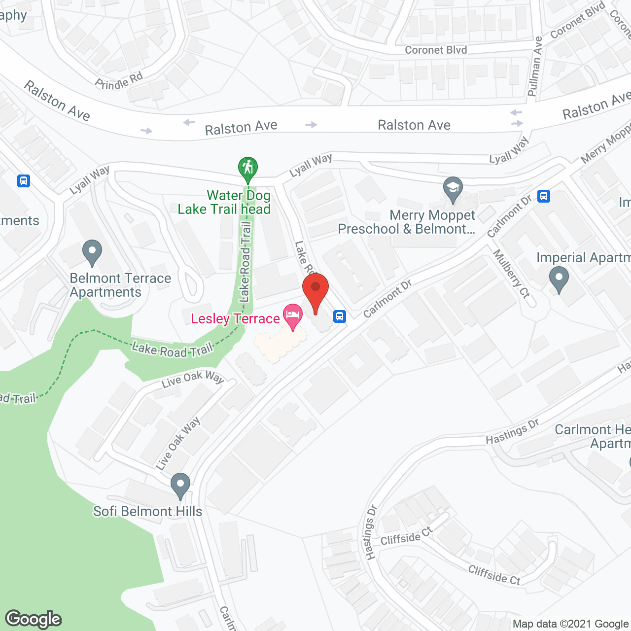Map of the neighborhood around Lesley Terrace