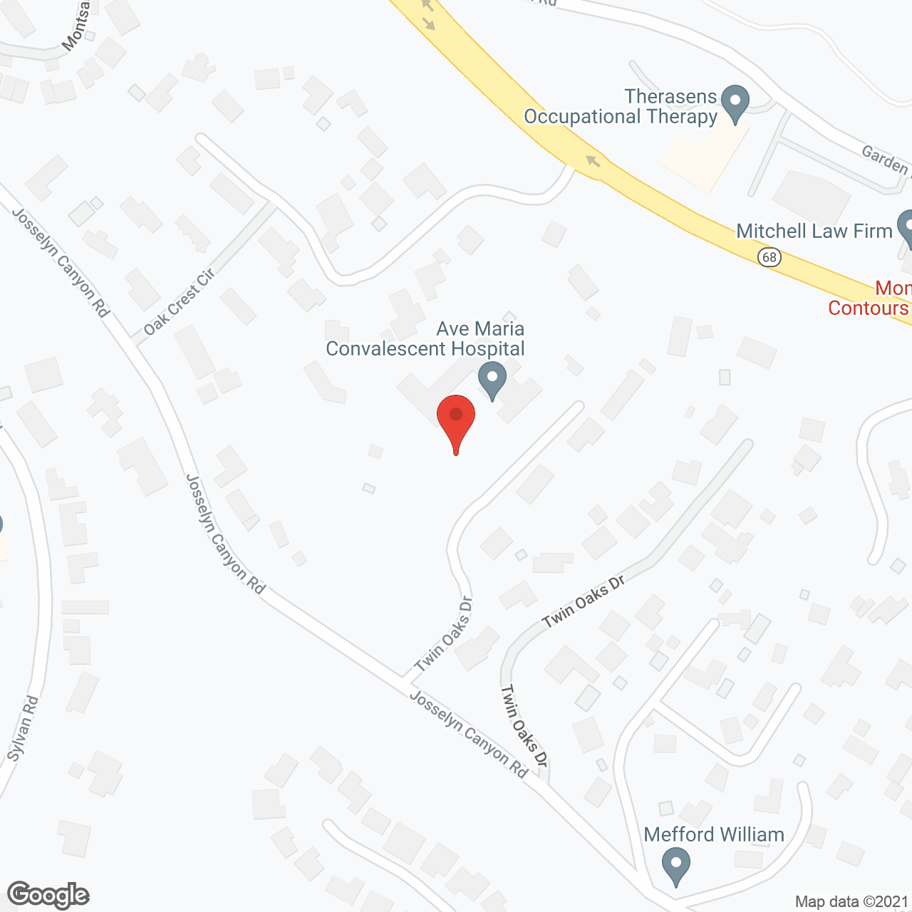 Map of the neighborhood around Ave Maria Rcfe #1