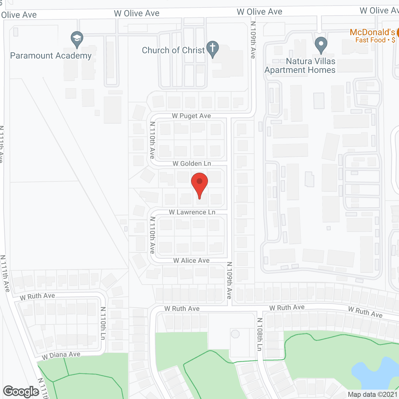 Map of the neighborhood around Arizona Bright Morning Star Assisted Living