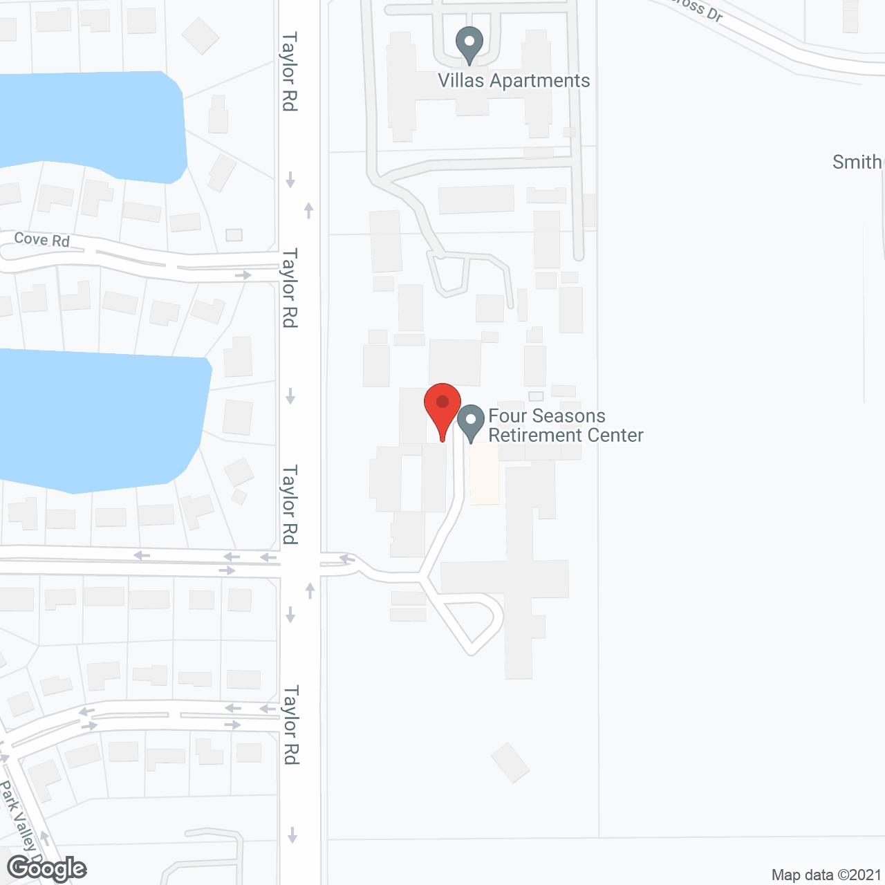 Map of the neighborhood around Four Seasons Retirement Ctr