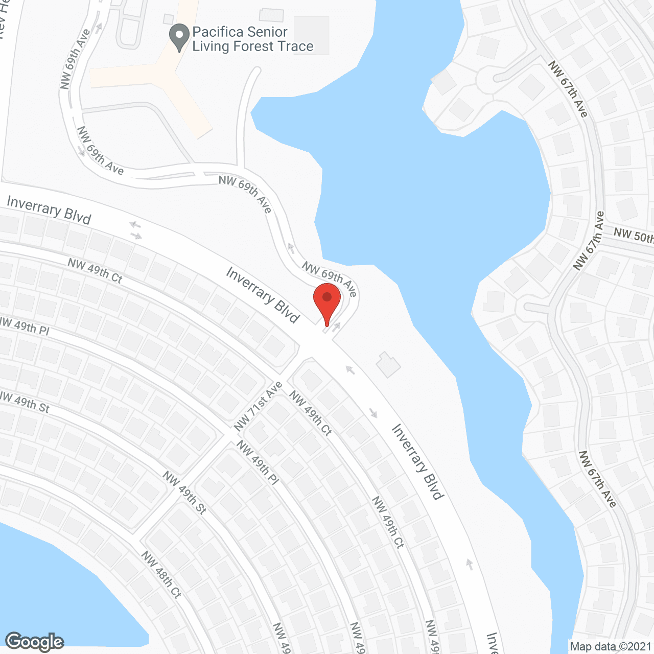 Map of the neighborhood around Pacifica Senior Living Forest Trace
