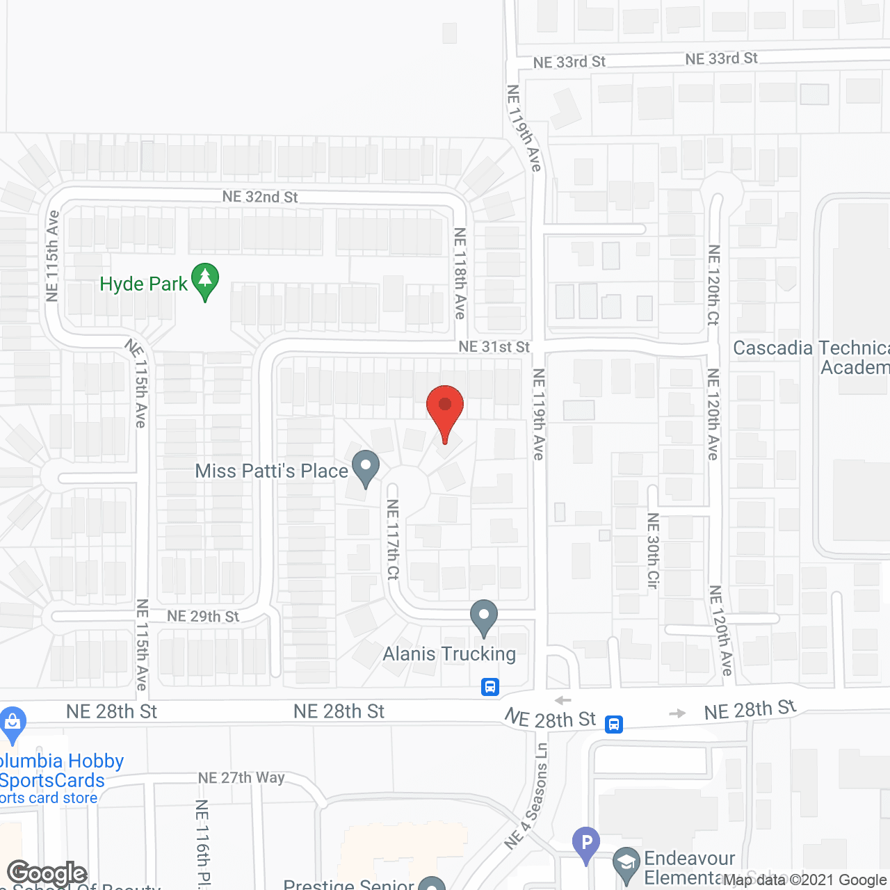 Map of the neighborhood around Emerald Estates Adult Family Home