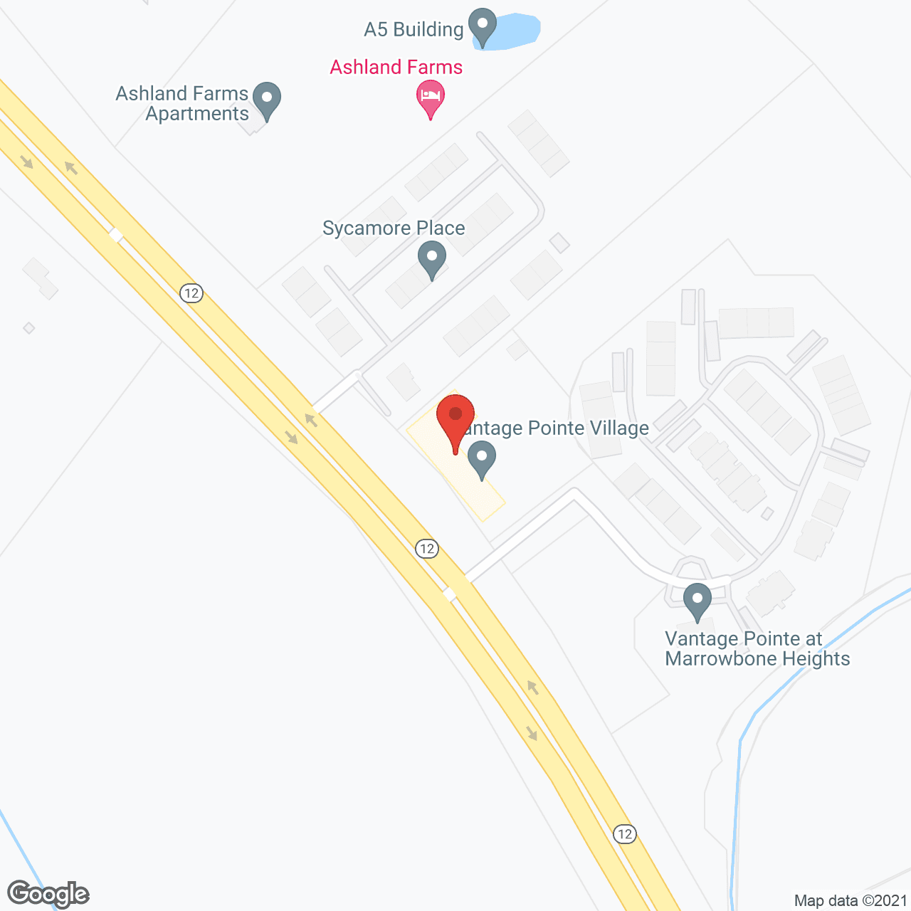 Map of the neighborhood around Vantage Pointe Village