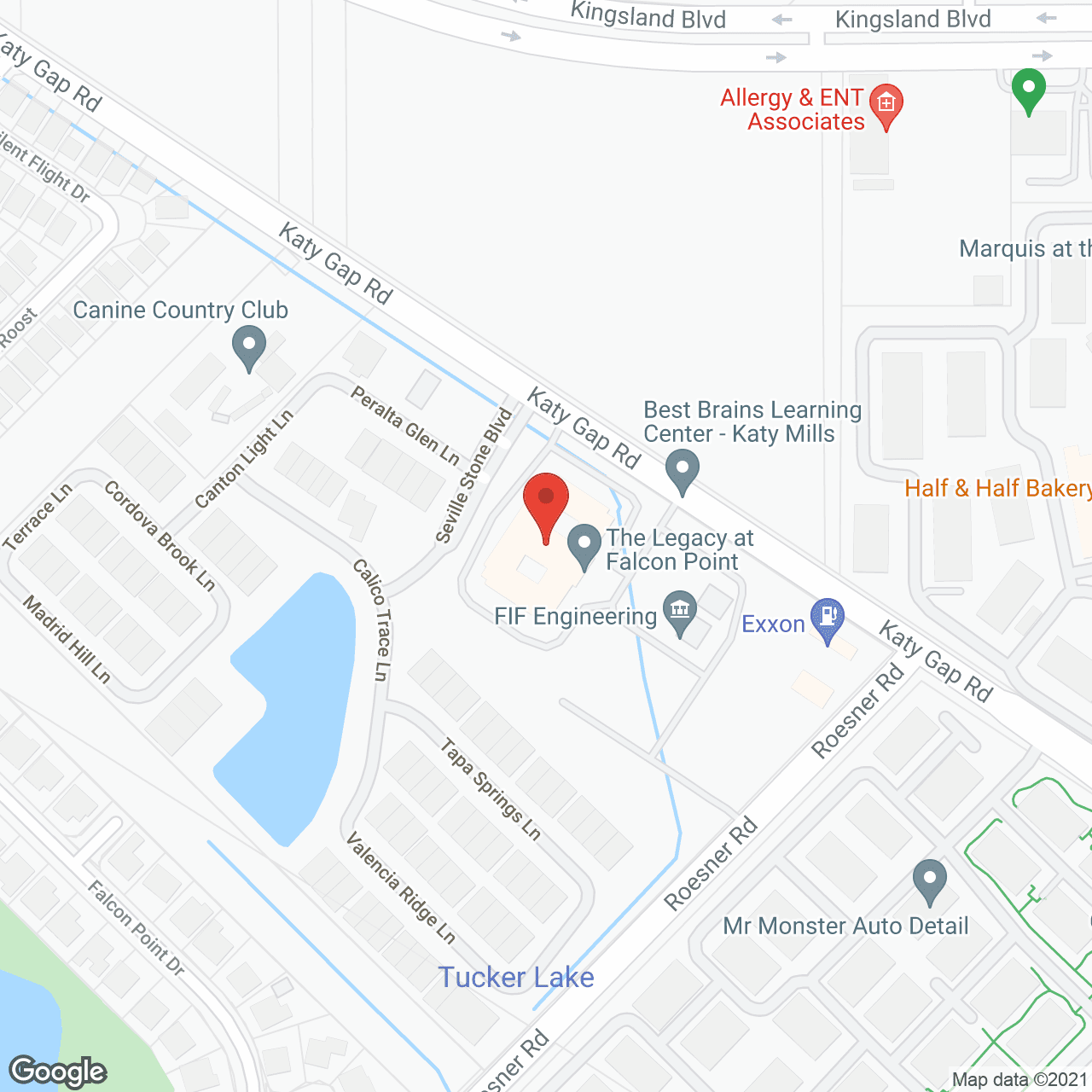 Map of the neighborhood around The Legacy at Falcon Point