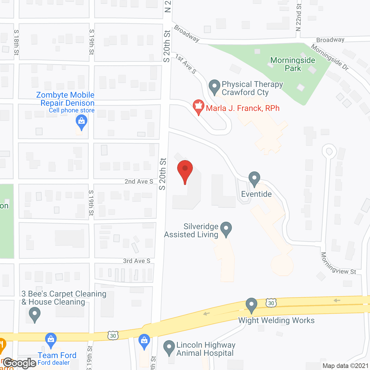 Map of the neighborhood around Silveridge Assisted Living