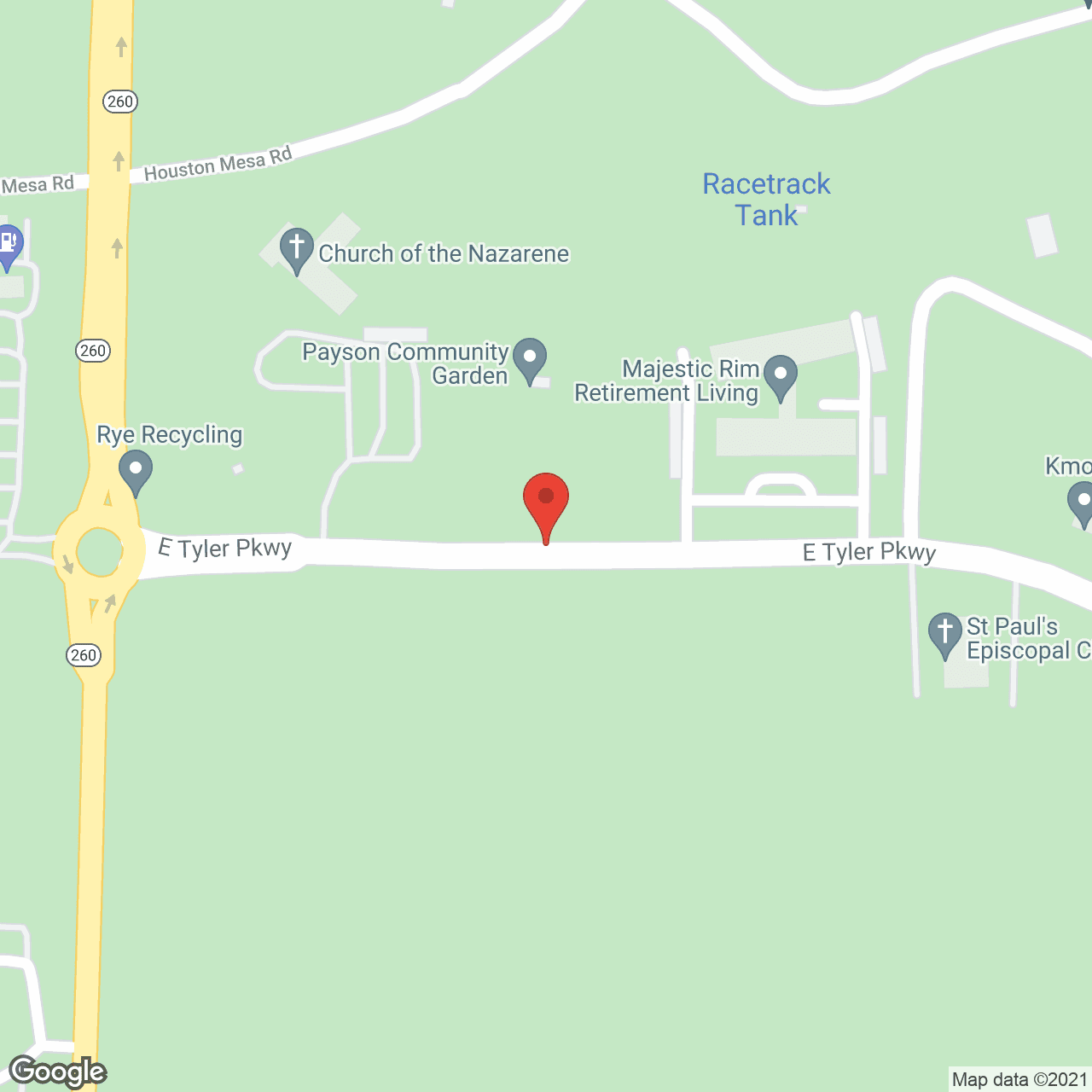Map of the neighborhood around Majestic Rim Independent Living