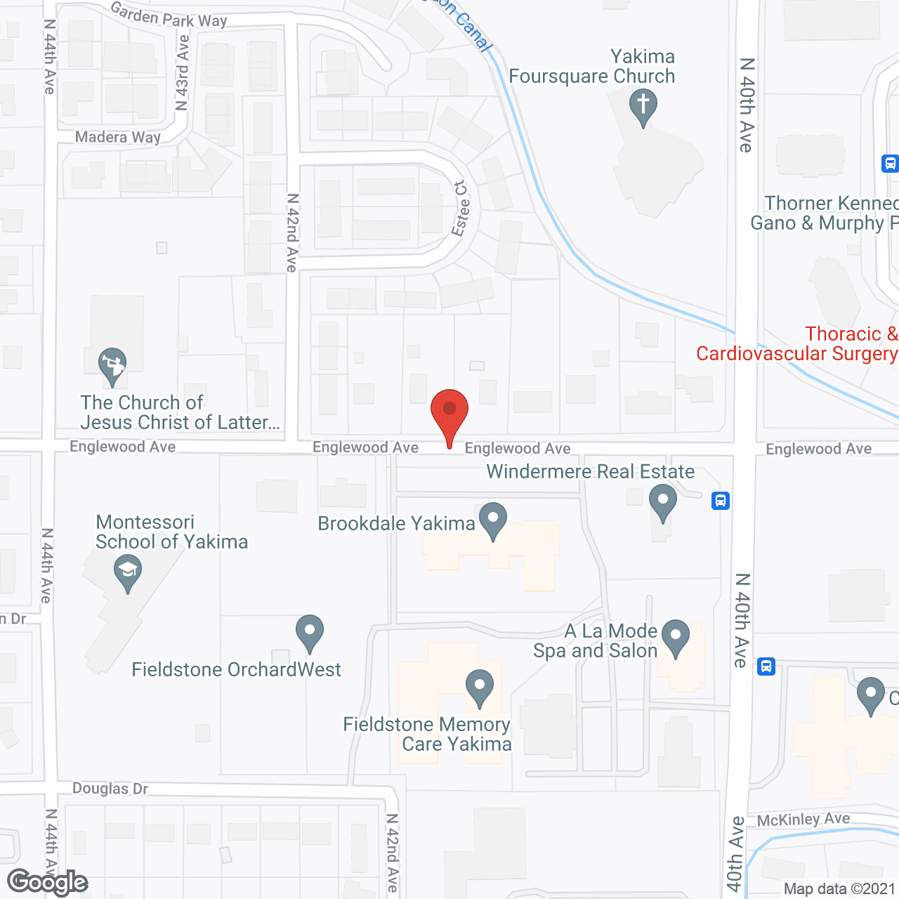 Map of the neighborhood around Fieldstone Memory Care Yakima