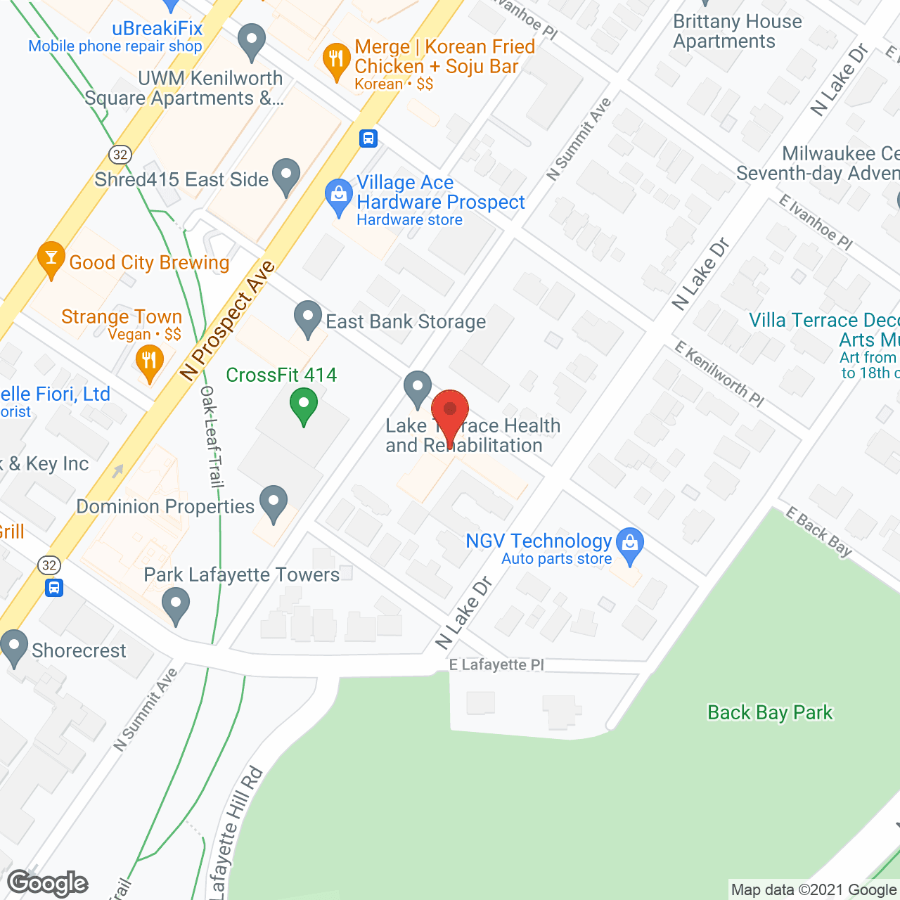 Map of the neighborhood around Edenbrook Lakeside